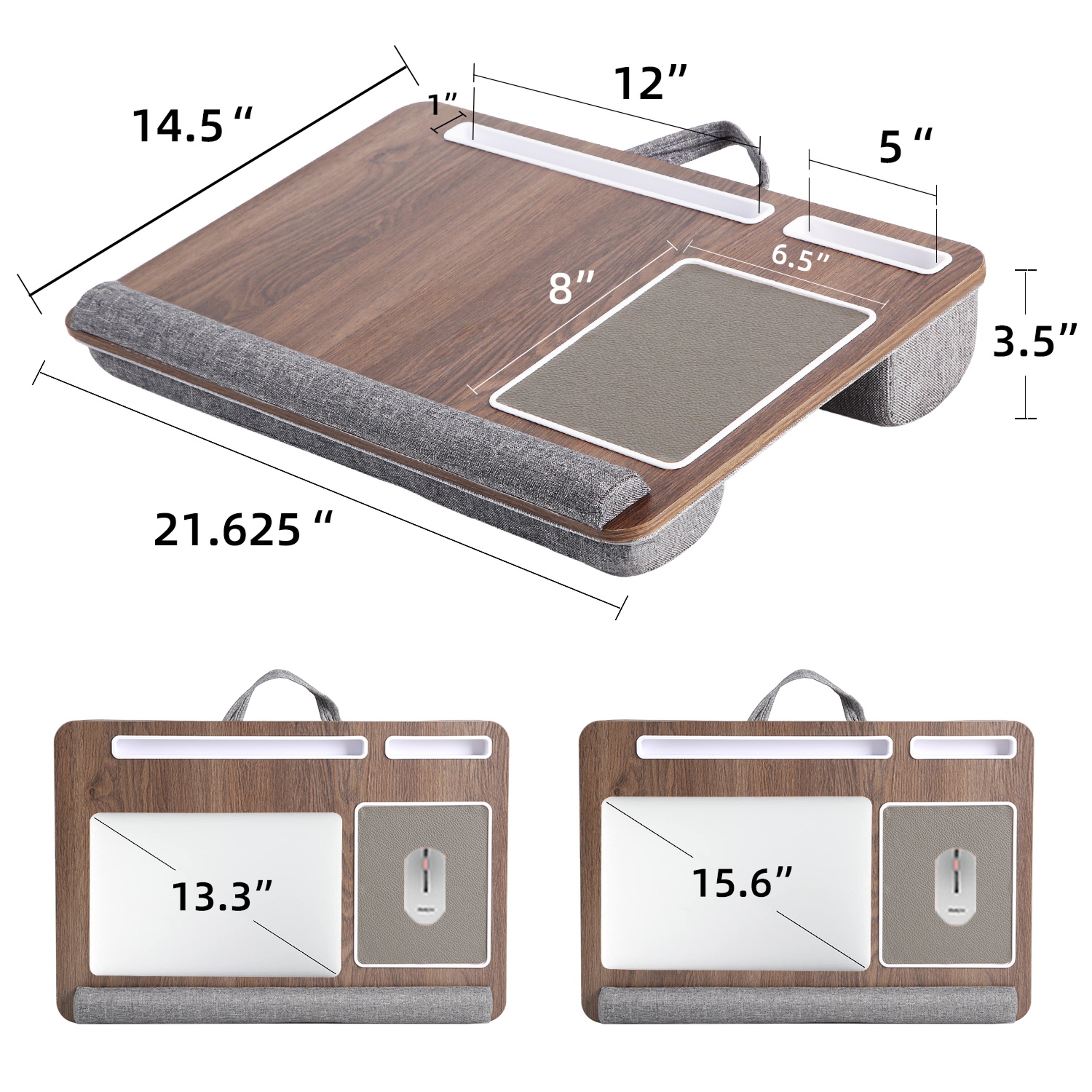 Portable Laptop Desk with Mouse Pad Anti Slip Lap Desk for Bed and Sofa – view 8