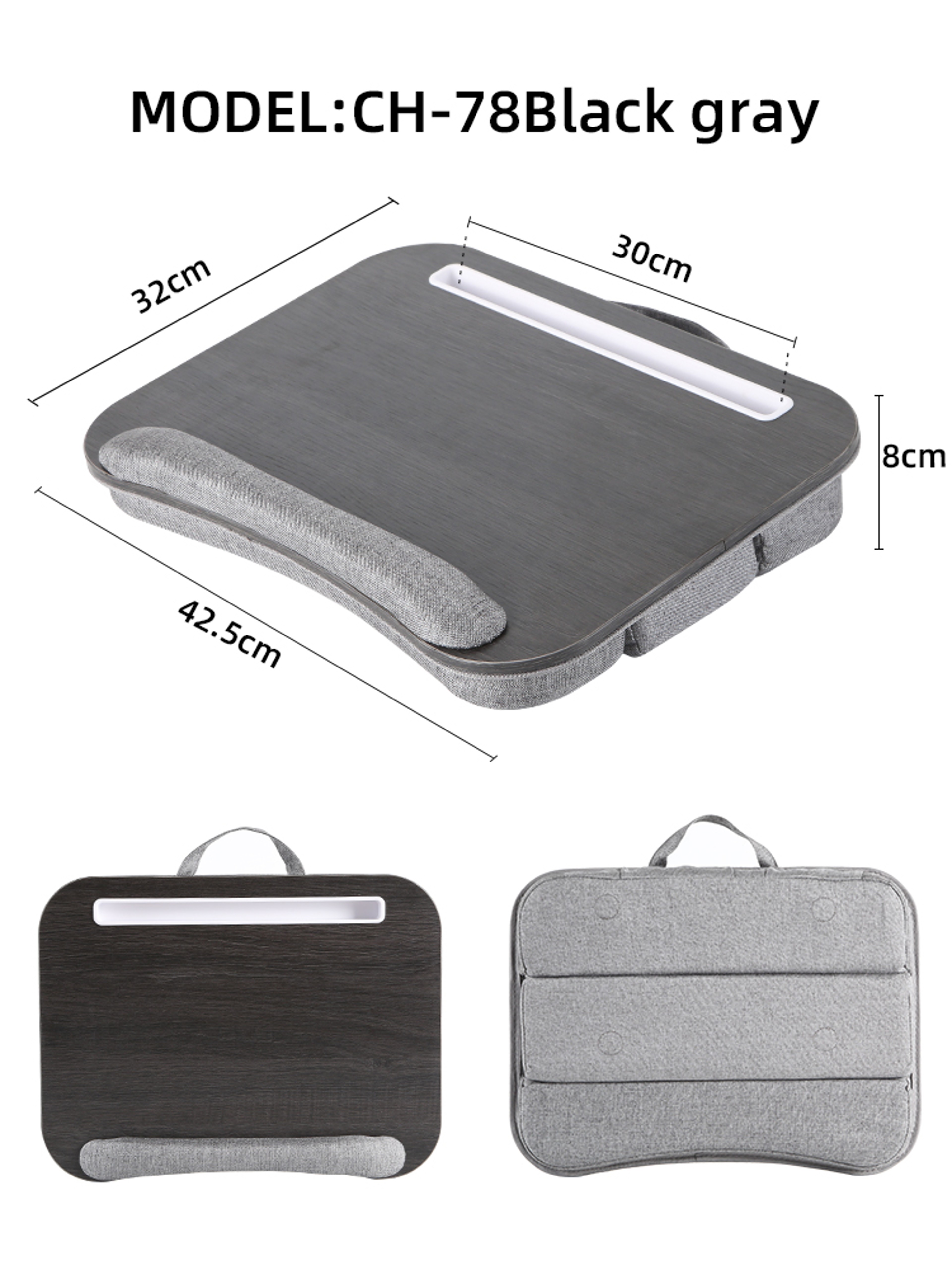 Adjustable Laptop Lap Desk With Cushion Tablet Phone Slot And Nap Pillow 7