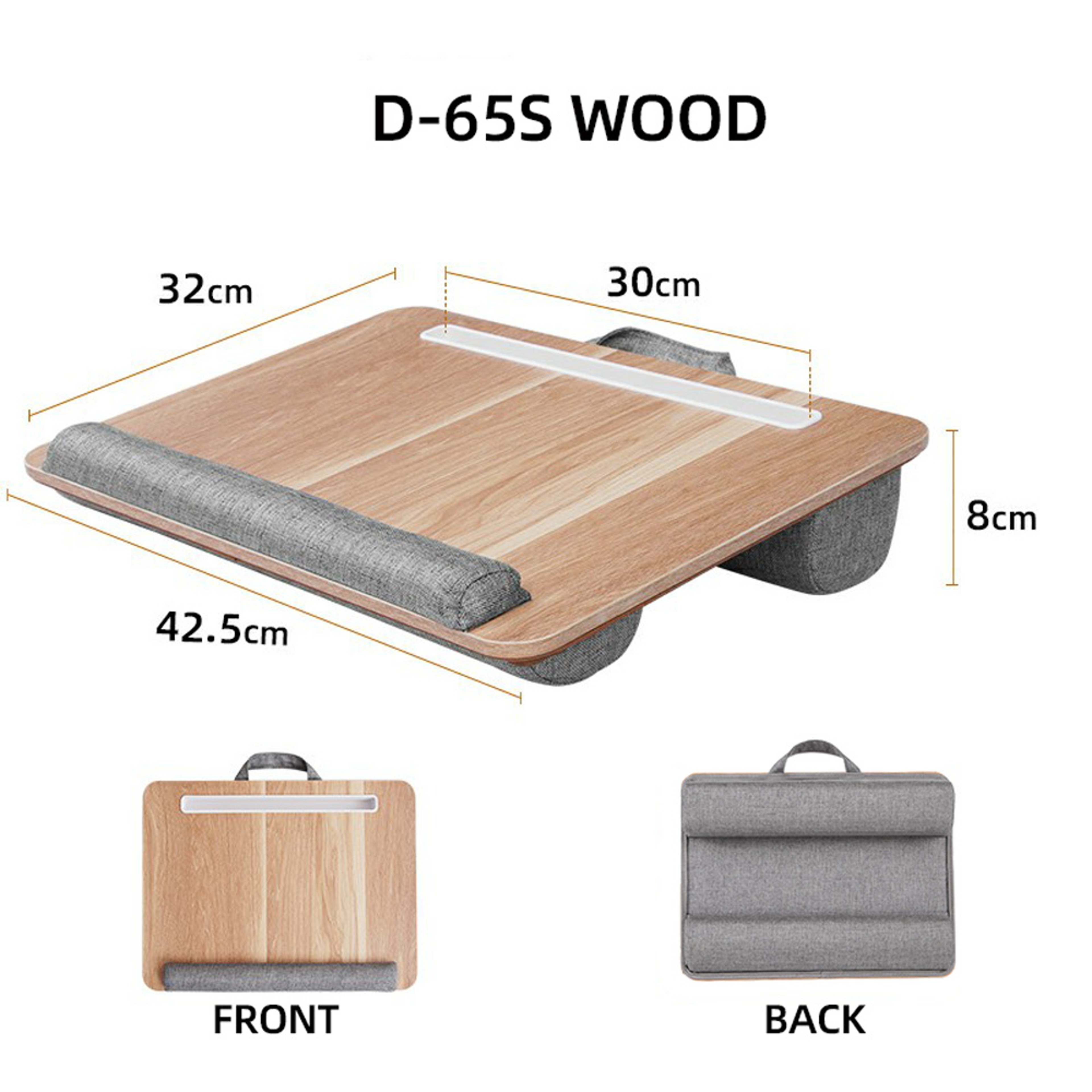 Portable Laptop Lap Desk with Cushion Handle and Device Slot for Bed Sofa and Study – view 11