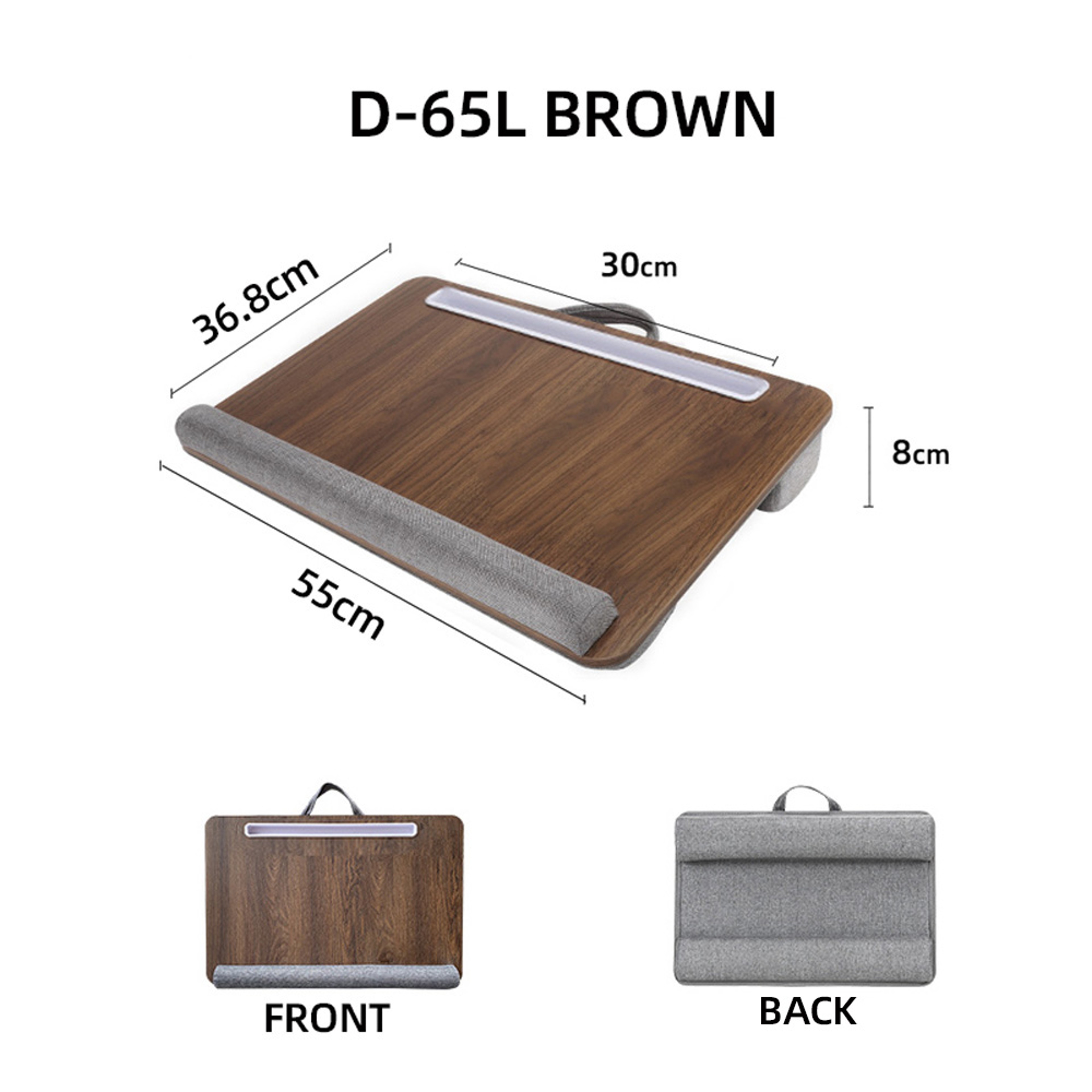 Portable Laptop Lap Desk with Cushion Handle and Device Slot for Bed Sofa and Study – view 13