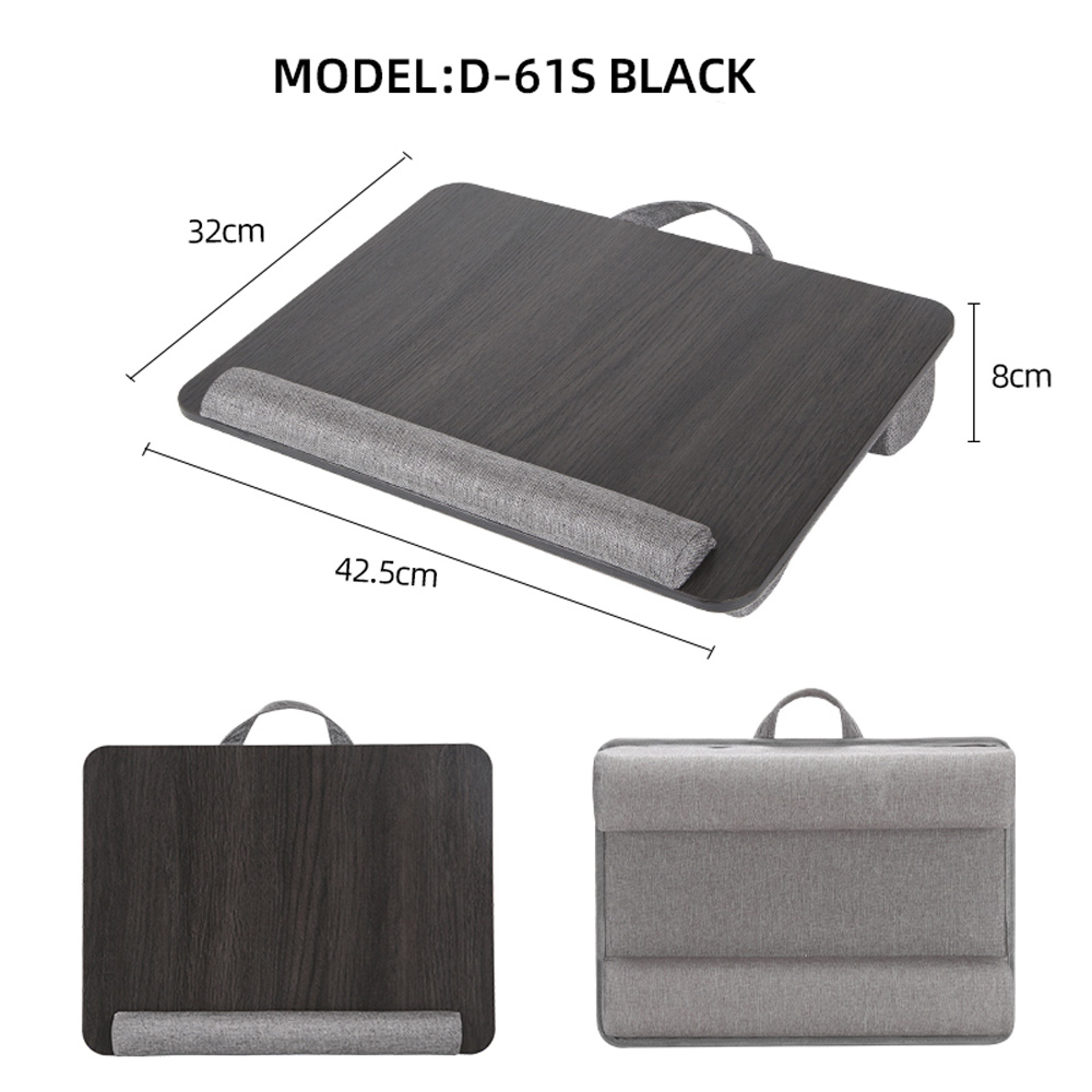Portable Laptop Lap Desk with Cushion Handle and Device Slot for Bed Sofa and Study – view 15