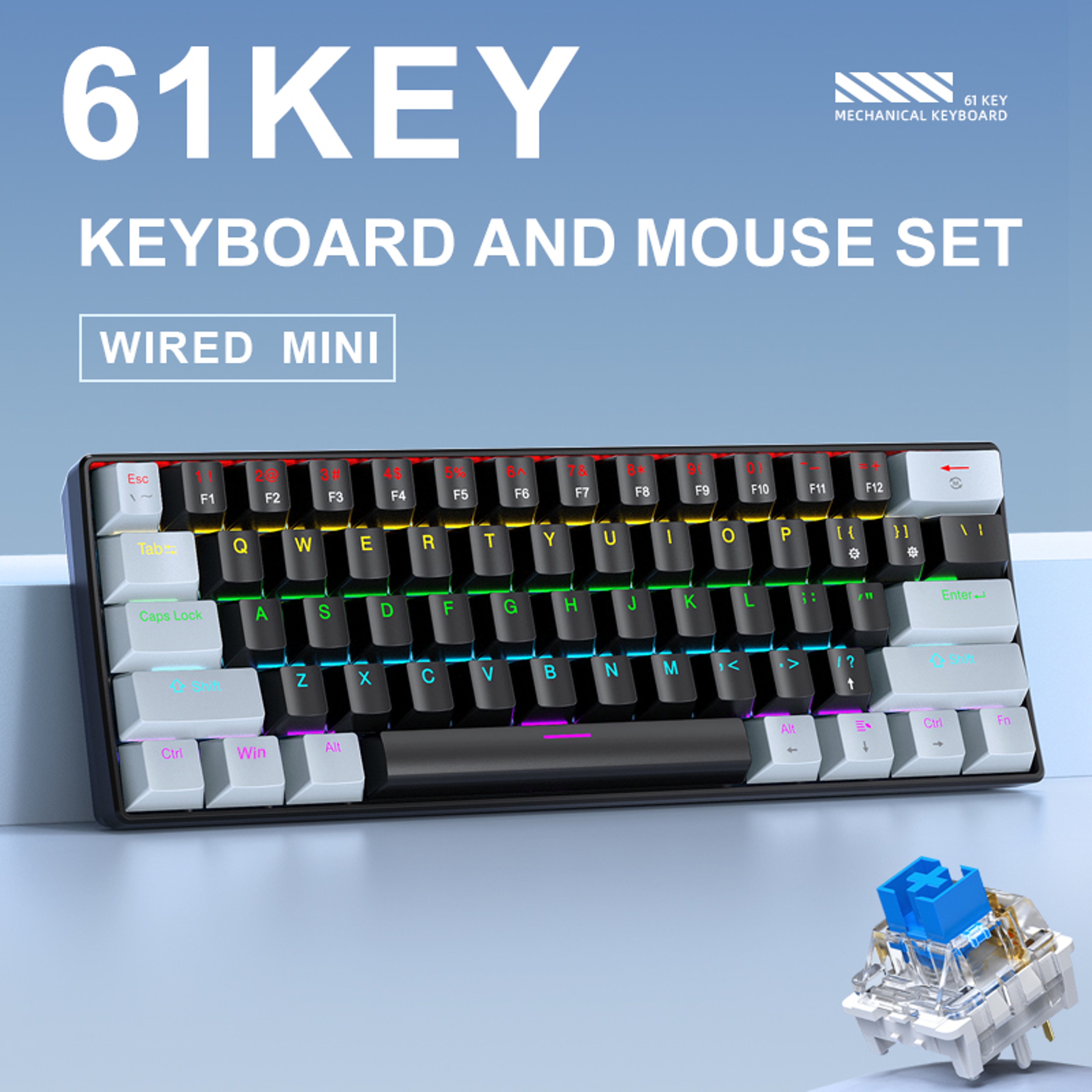 K61 60 Percent Mechanical Gaming Keyboard with RGB Hot Swappable Switches – view 6