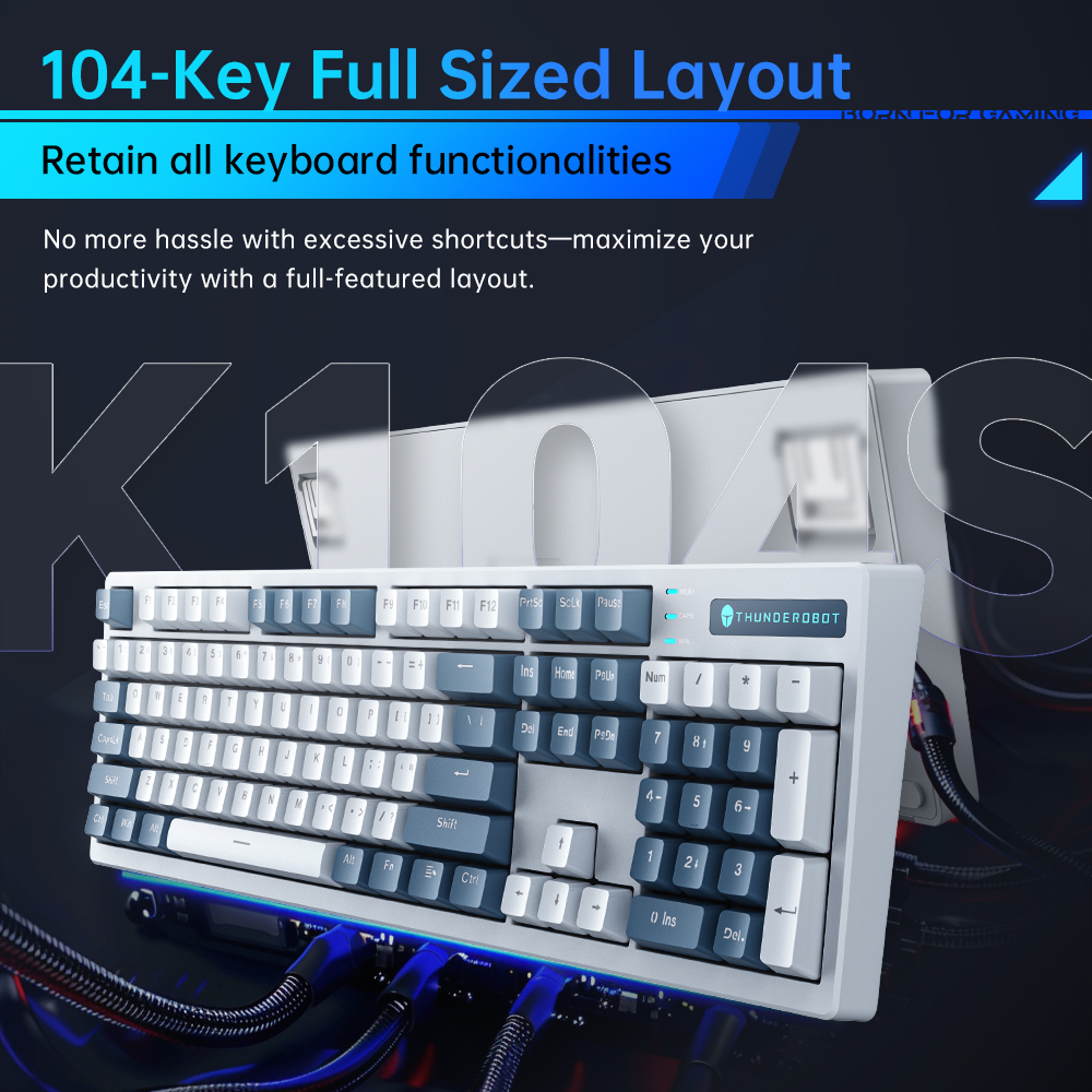 K104S Full Size Mechanical Gaming Keyboard 104 Key Wired RGB Keyboard 1