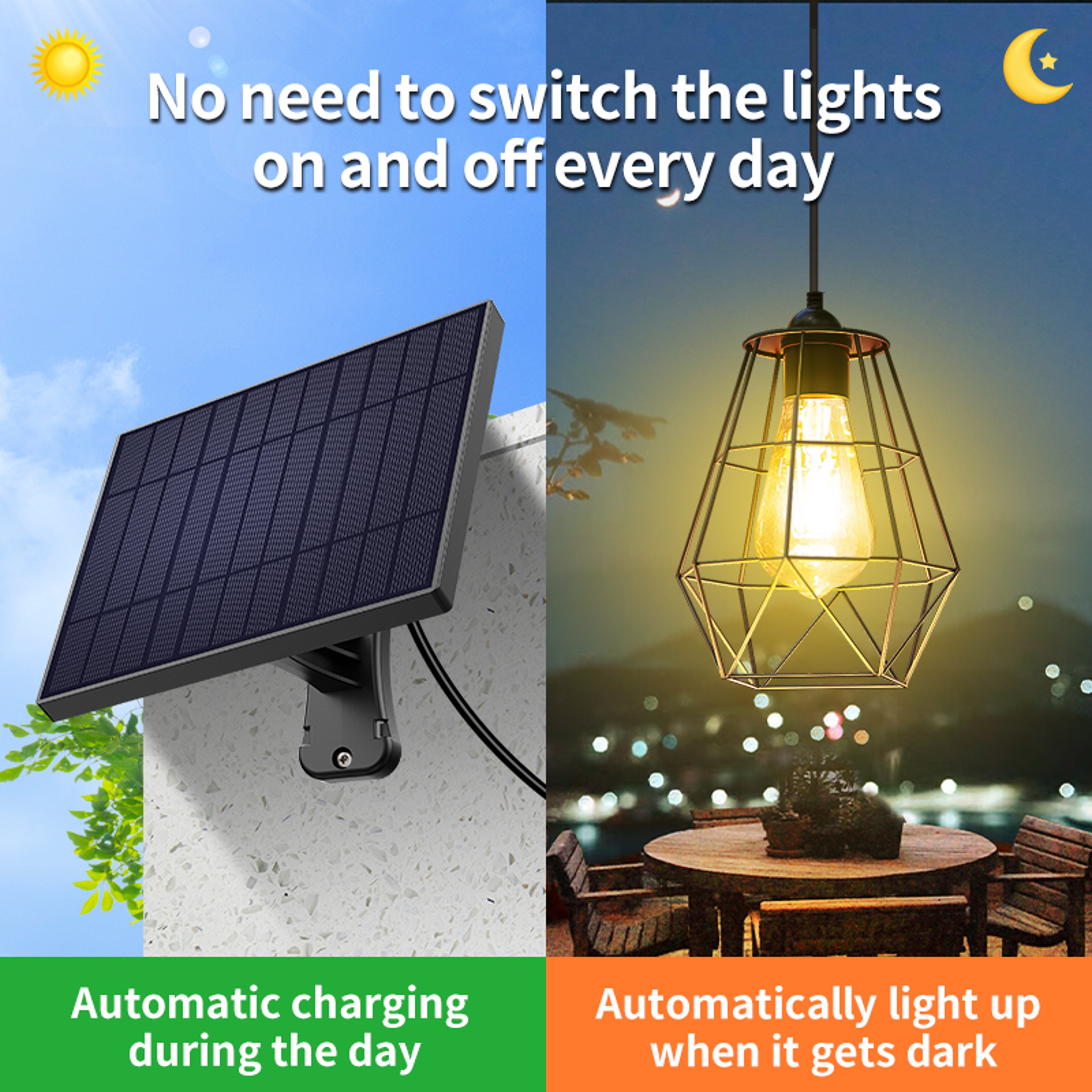 Intelamp Solar Pendant Light 4000mAh Outdoor Shed Light with Remote Control – view 3