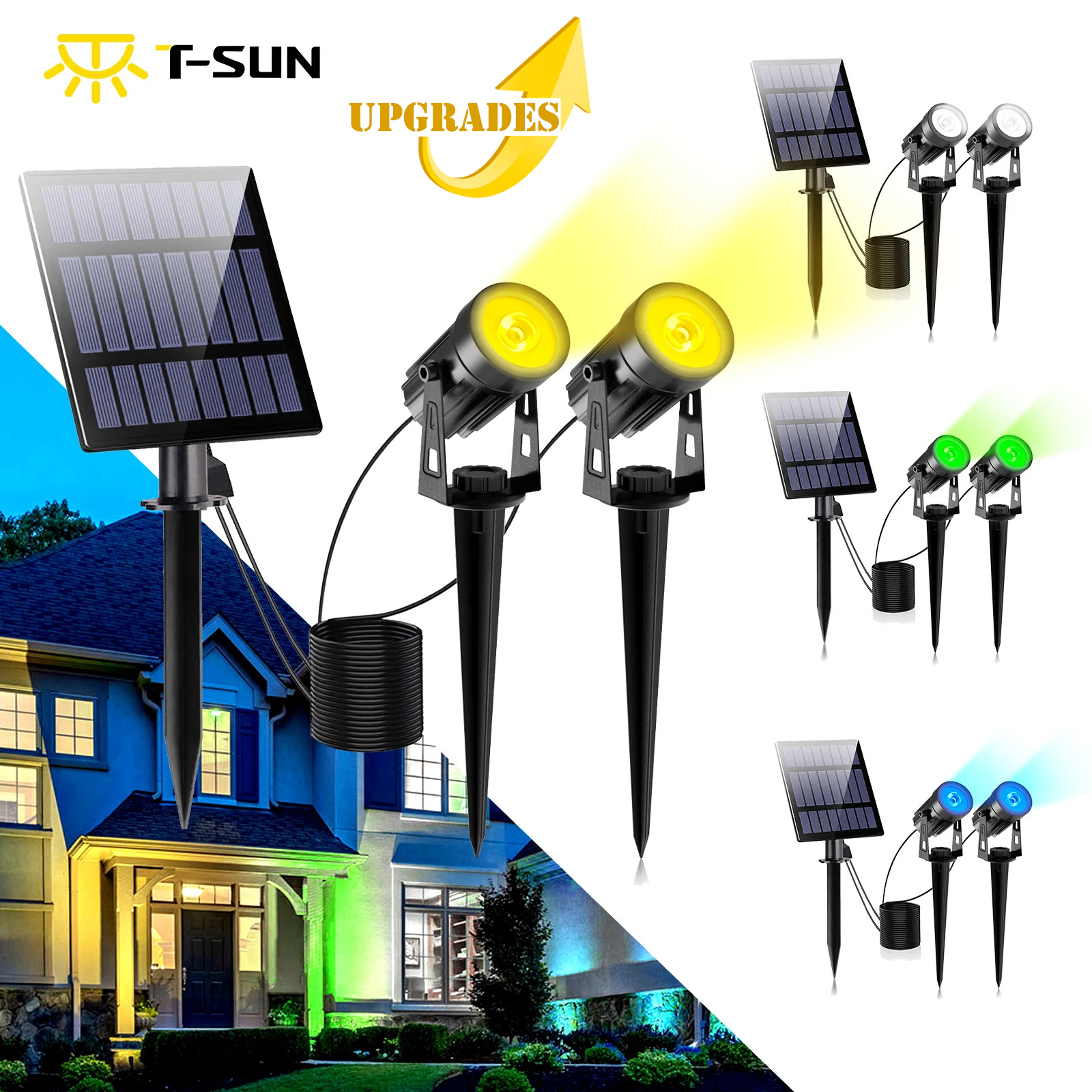 Solar Powered Spotlight IP65 Waterproof LED Landscape Light For Garden Yard Trees And Pathways 1