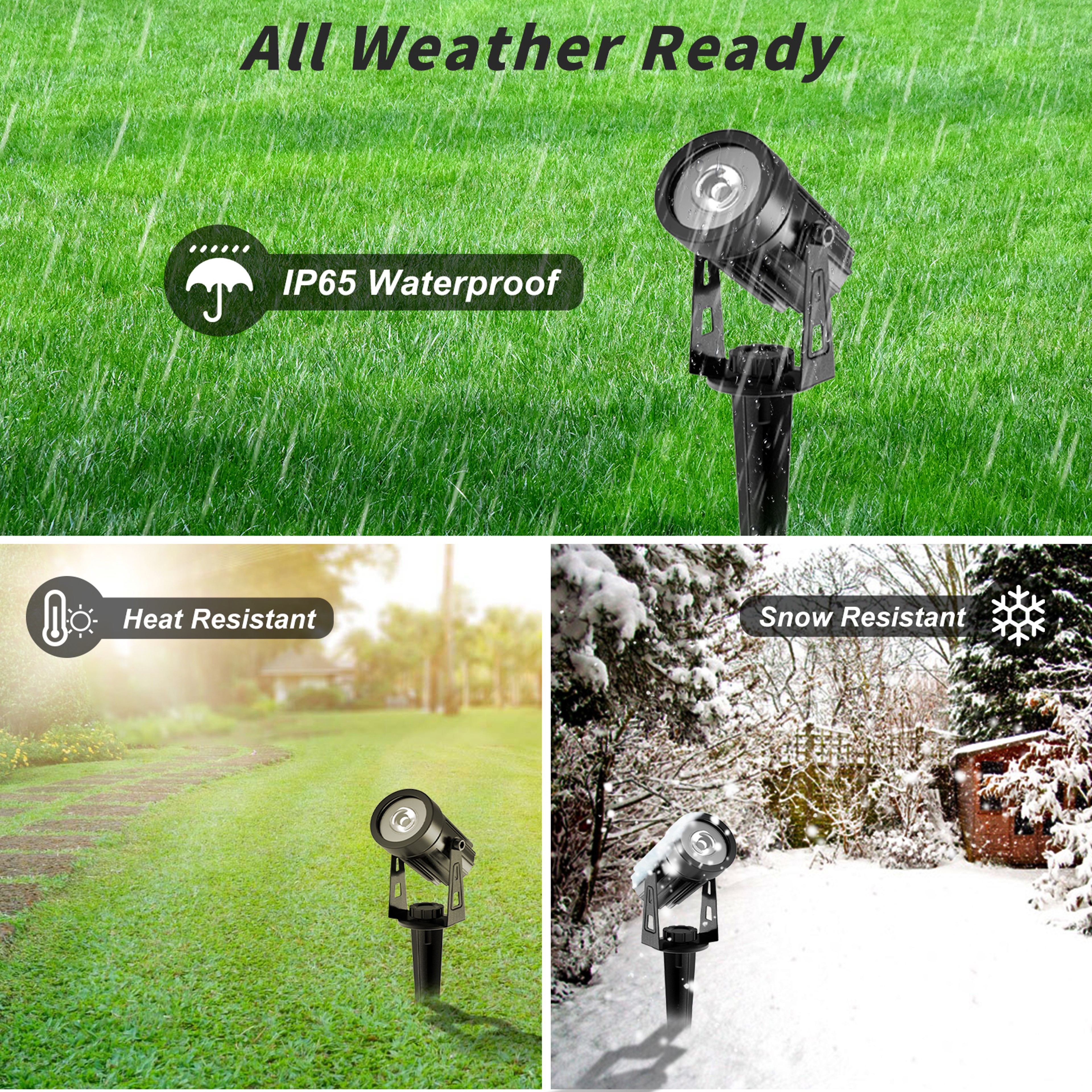 Solar Powered Spotlight IP65 Waterproof LED Landscape Light For Garden Yard Trees And Pathways 6