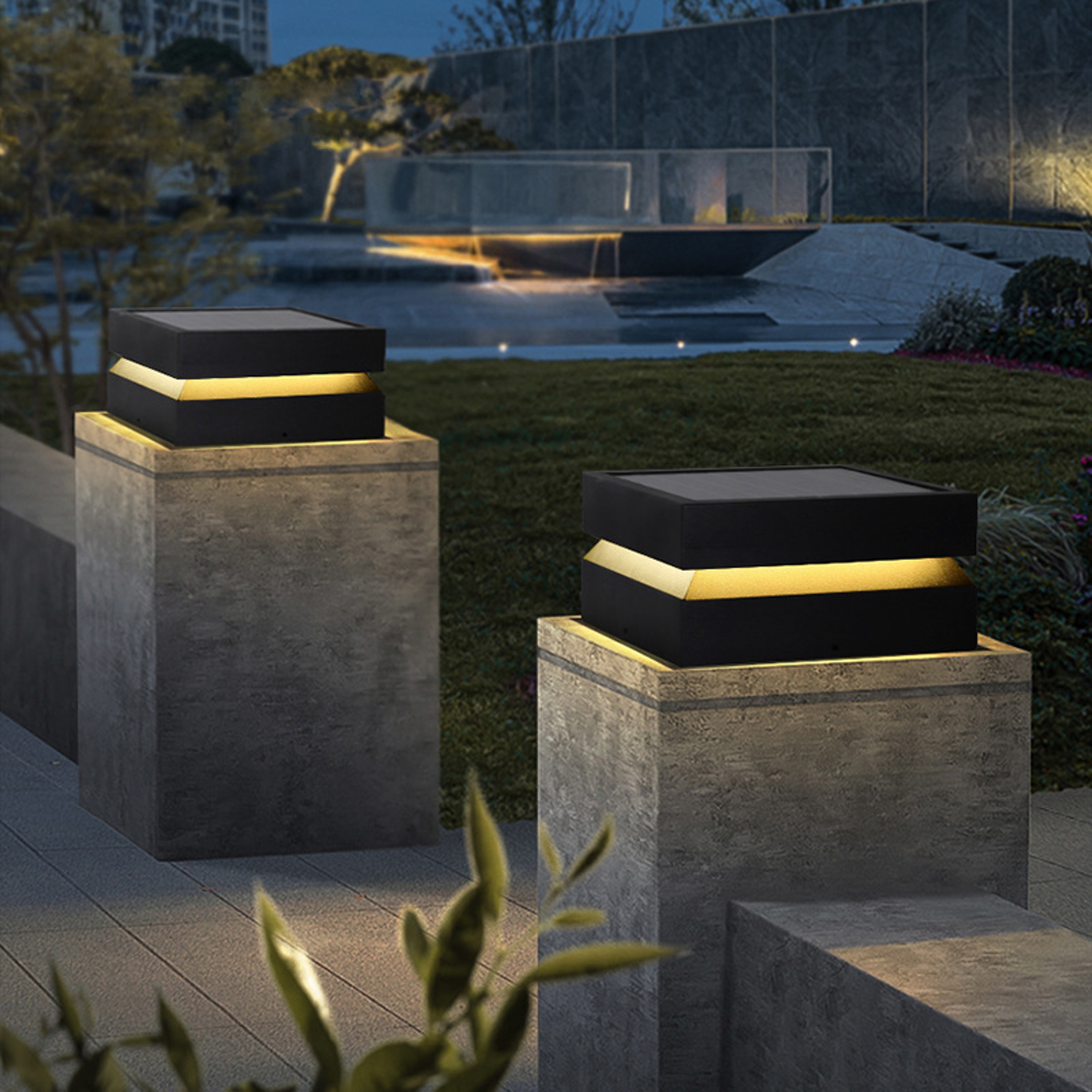 Solar Post Light IP65 Outdoor Solar Pillar Light For Garden Fence Gate And Courtyard 4