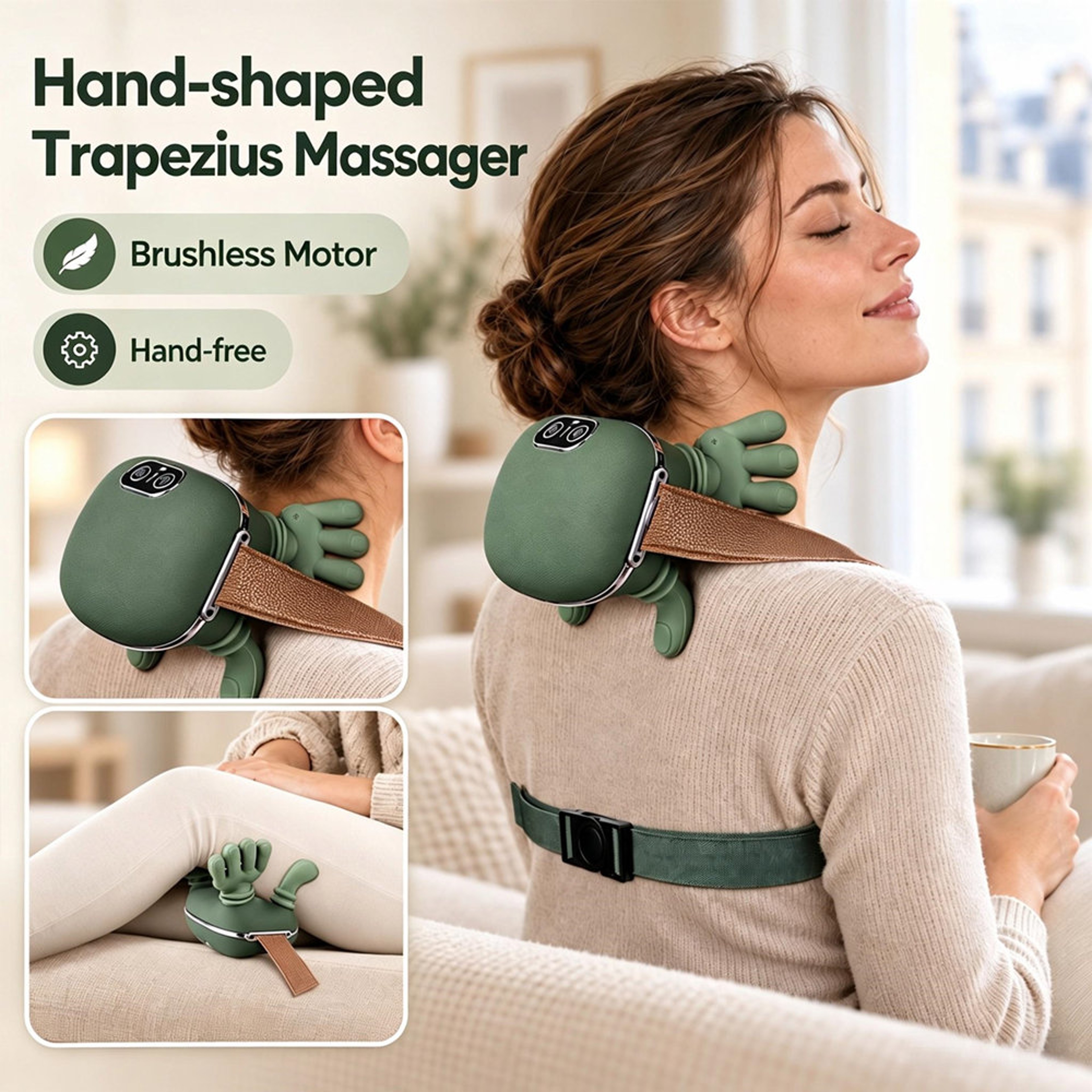 Bionic Finger Wireless Neck Massager with Heat and Deep Kneading – view 1