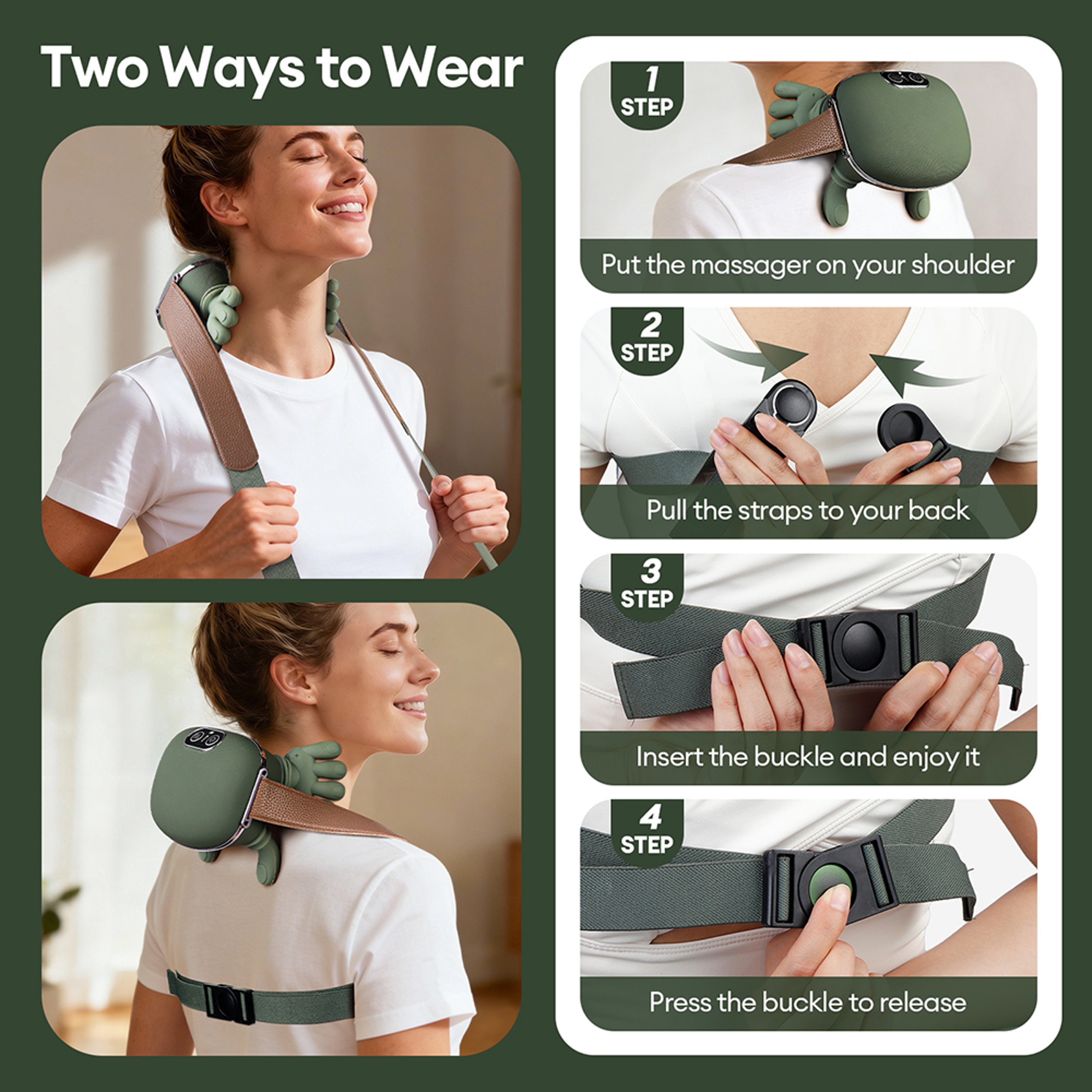 Bionic Finger Wireless Neck Massager with Heat and Deep Kneading – view 6