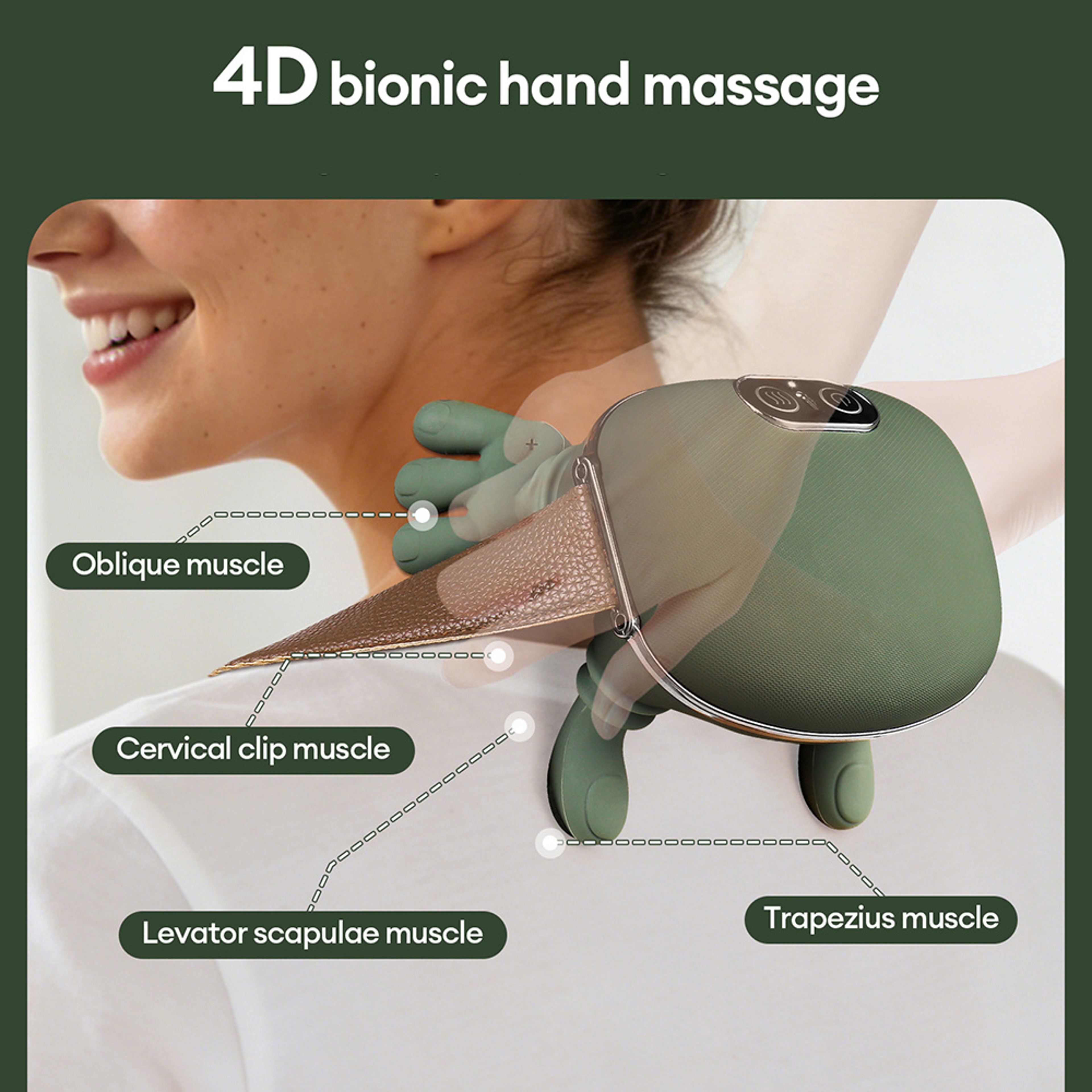 Bionic Finger Wireless Neck Massager with Heat and Deep Kneading – view 5