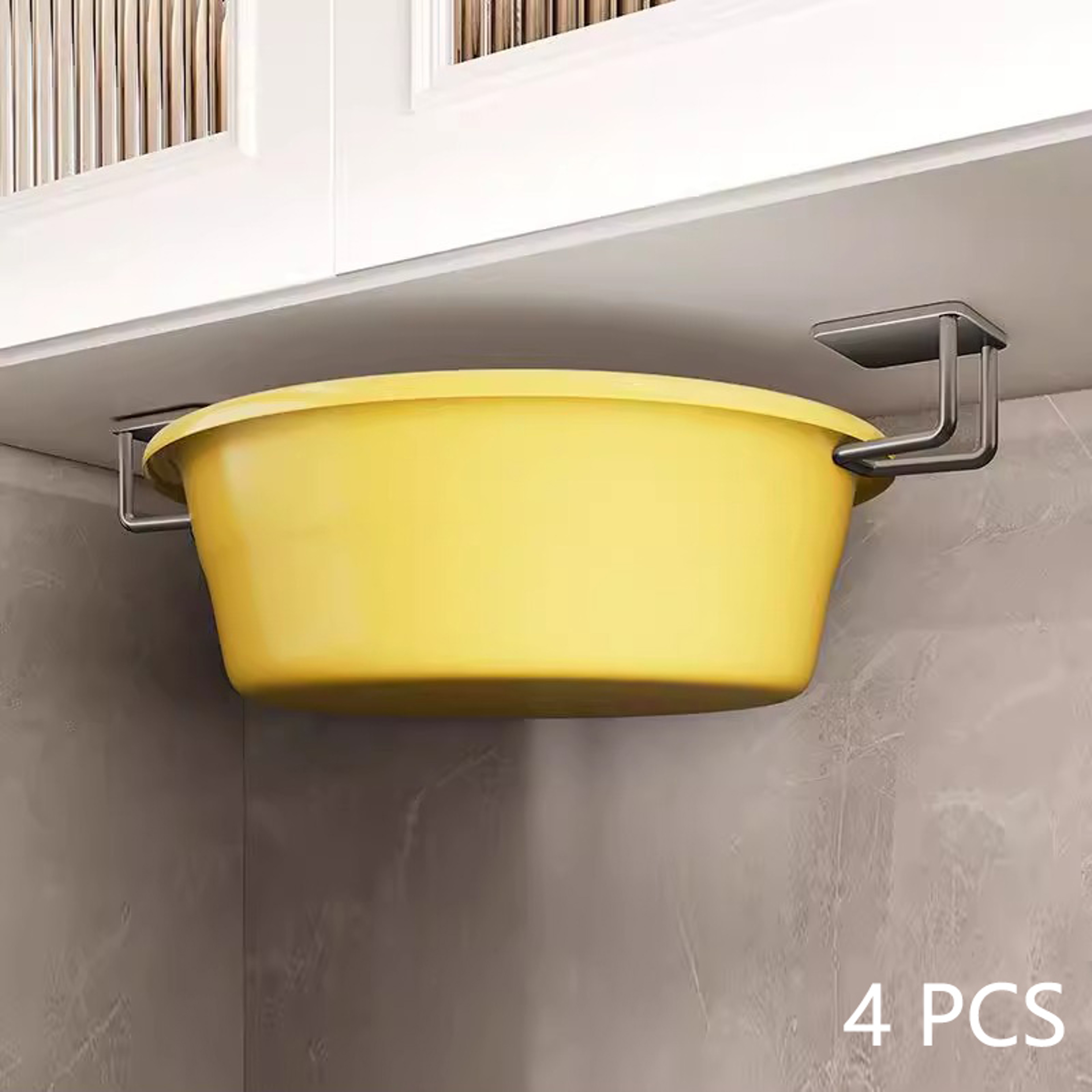 YM Wall Mounted Pot Lid Rack No Drill Cutting Board Organizer 11