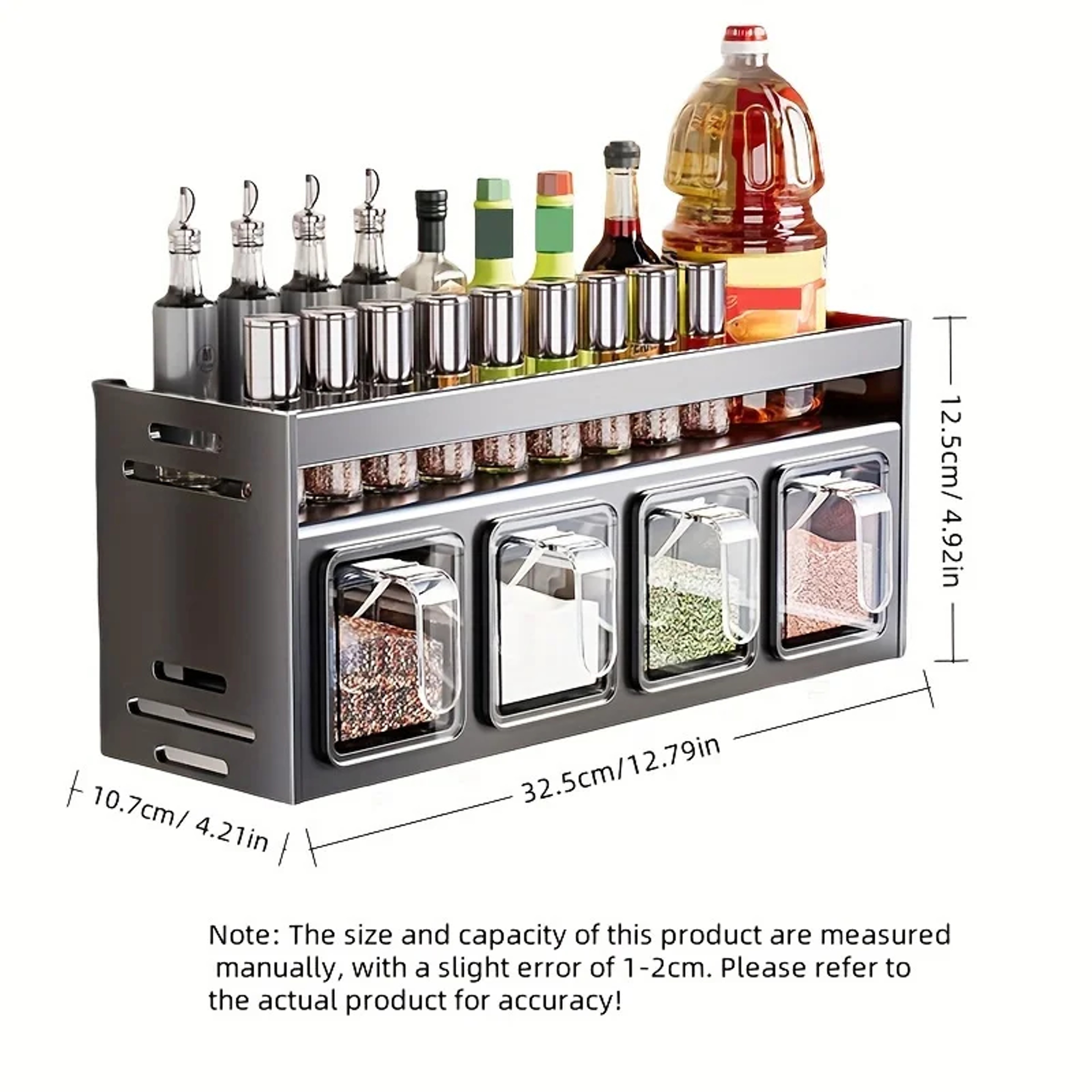 Wall Mounted Spice Rack Space Saving Kitchen Organizer for Seasoning Jars – view 6