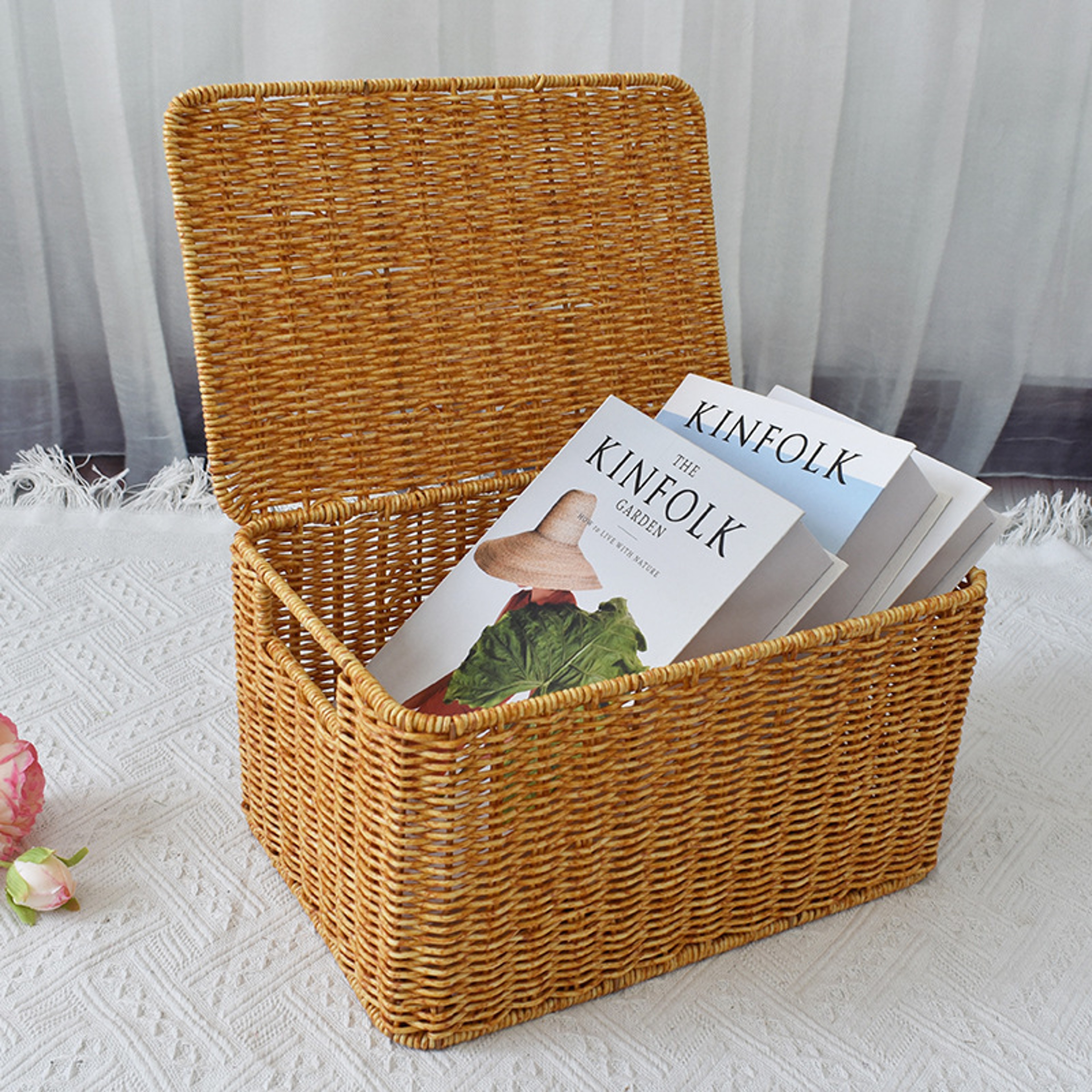 Rattan Woven Oversized Laundry Basket Large Capacity Clothes And Quilt Storage Box 2