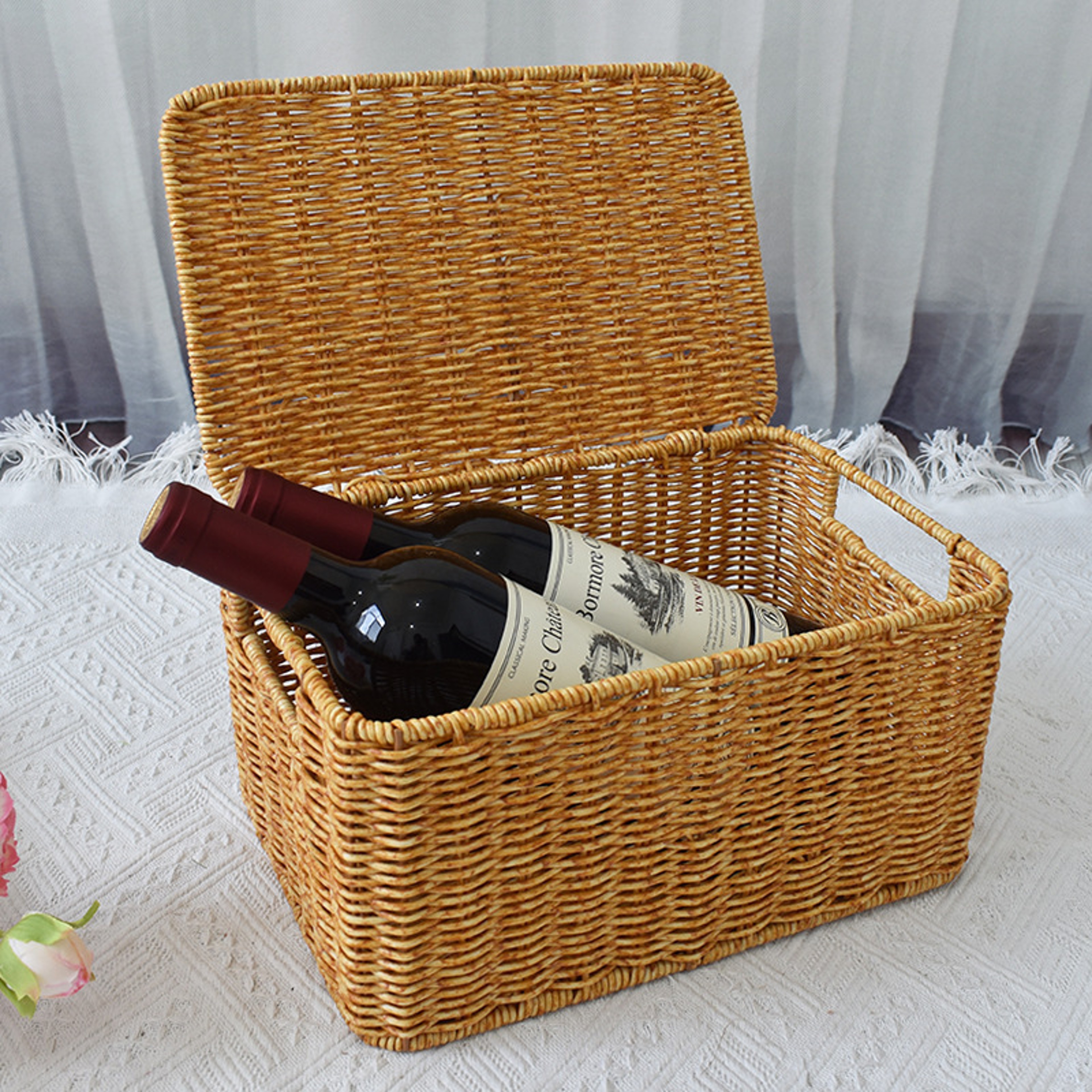 Rattan Woven Oversized Laundry Basket Large Capacity Clothes And Quilt Storage Box 4