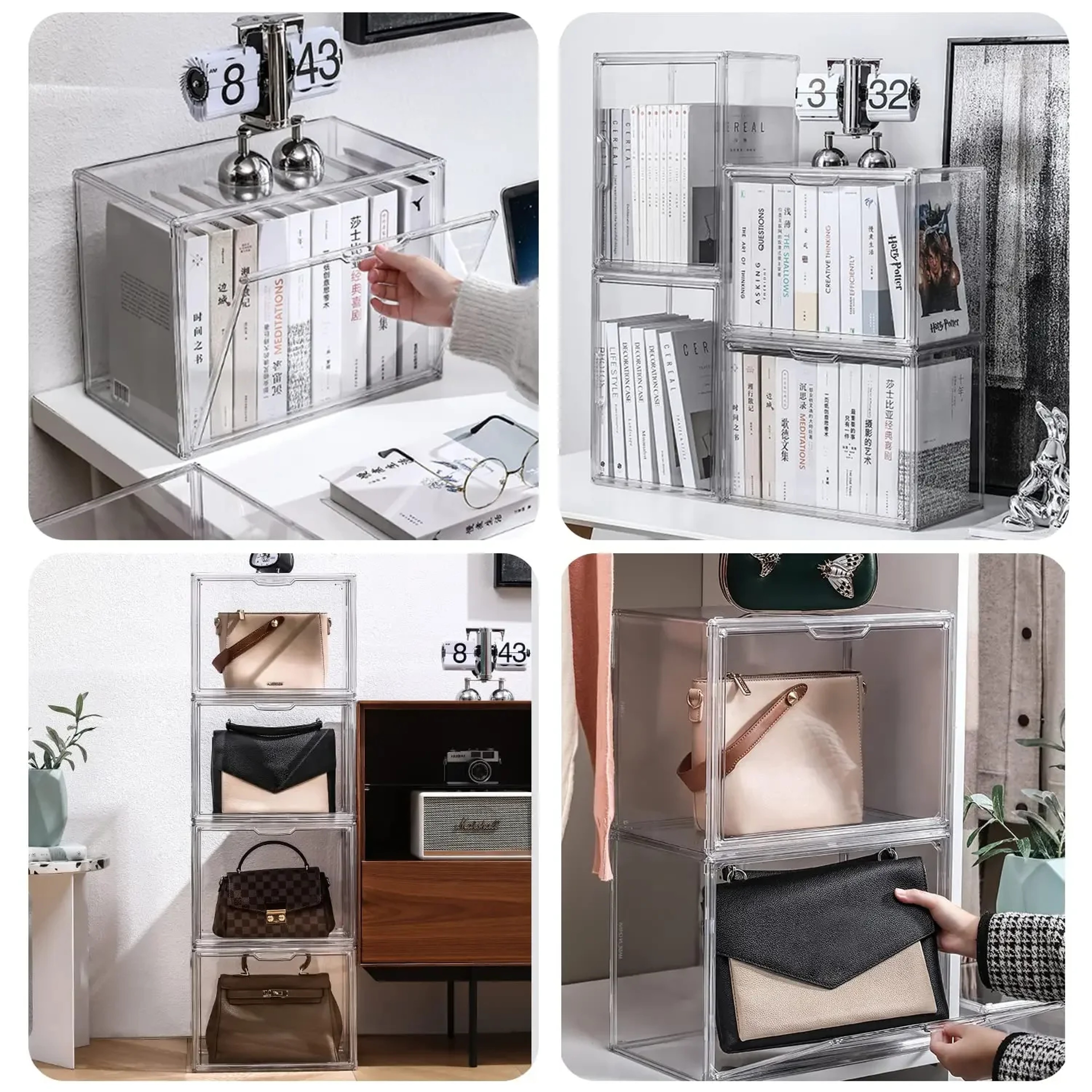 Transparent Acrylic Display Case Dustproof Collectible Figure Storage Box For Bookshelf And Desktop 2