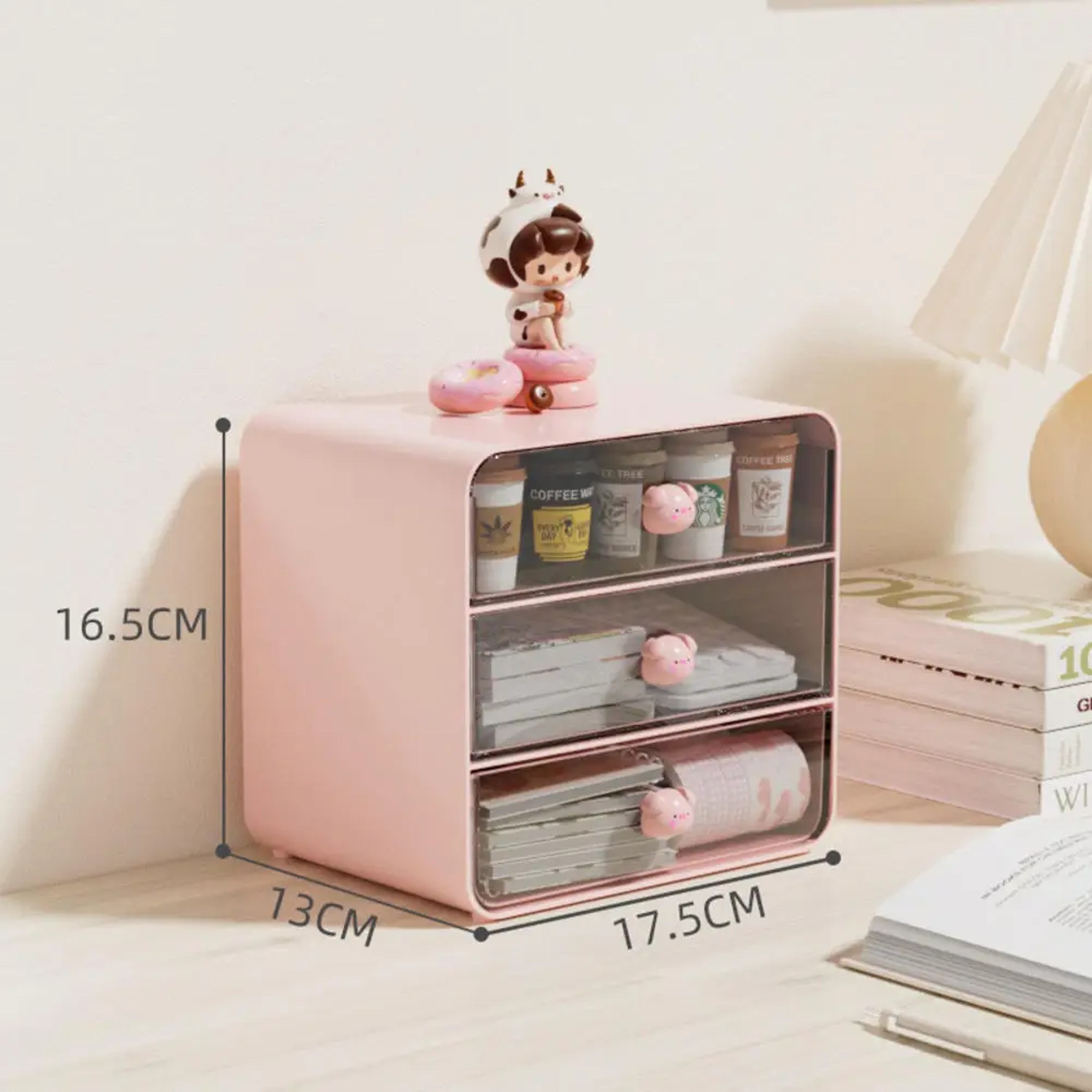 Clear Desktop Storage Box Desk Organizer For Stationery Cosmetics And Accessories 4