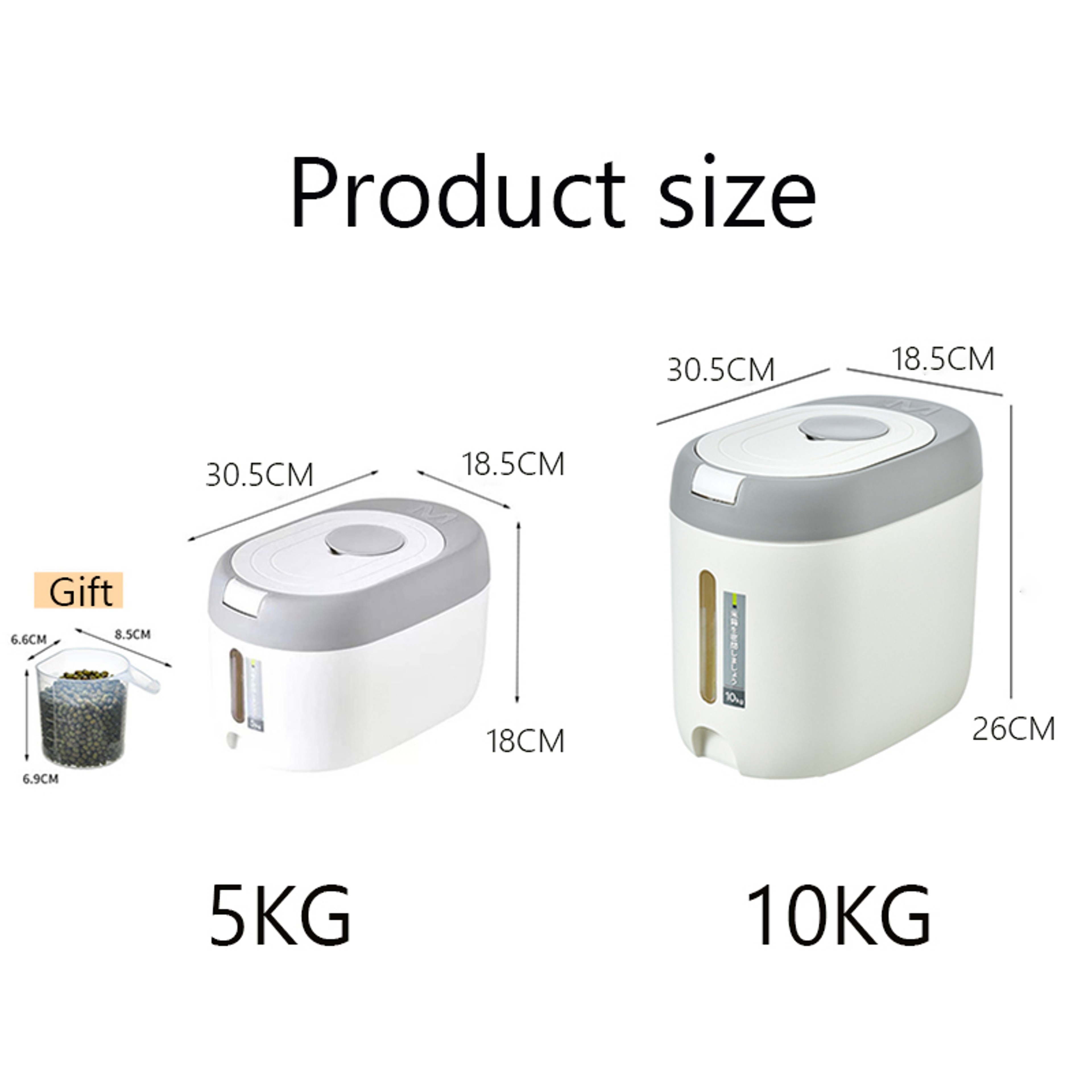 5KG 10KG Rice Dispenser Large Capacity Grain Storage Container Kitchen Organizer – view 6