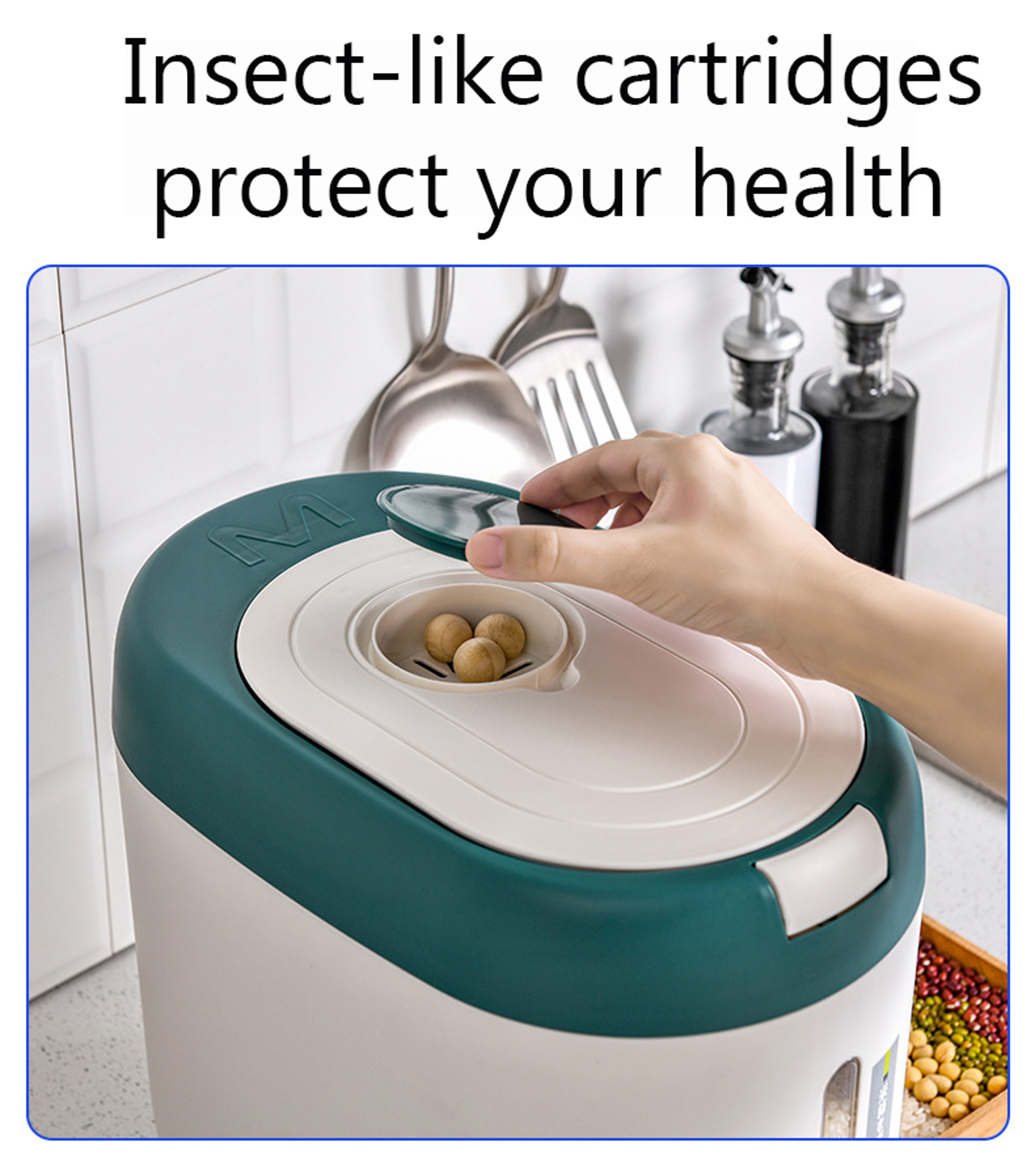 5KG 10KG Rice Dispenser Large Capacity Grain Storage Container Kitchen Organizer – view 5