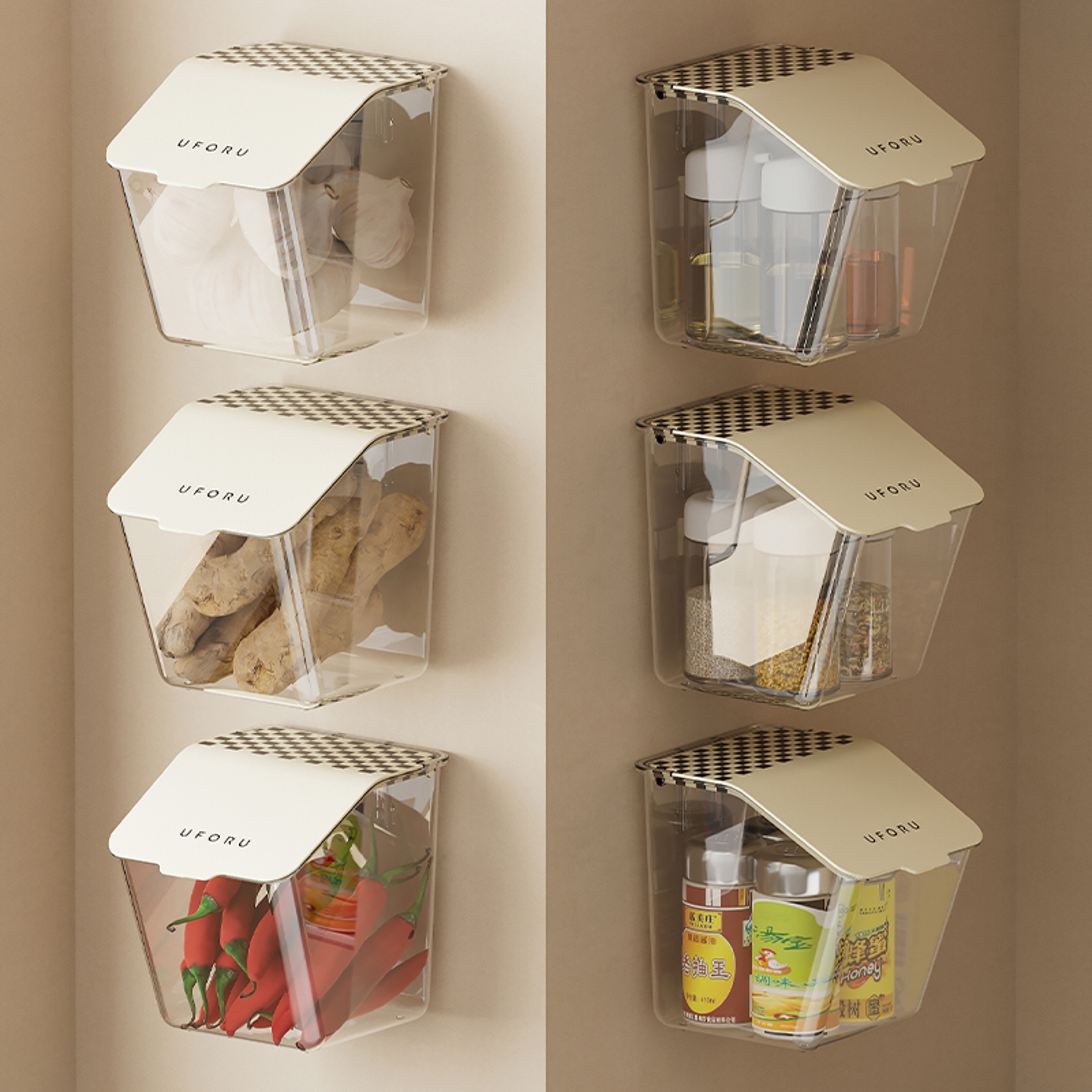 Onion Garlic Storage Box Wall Mounted No Drill Ventilated Kitchen Organizer – view 1