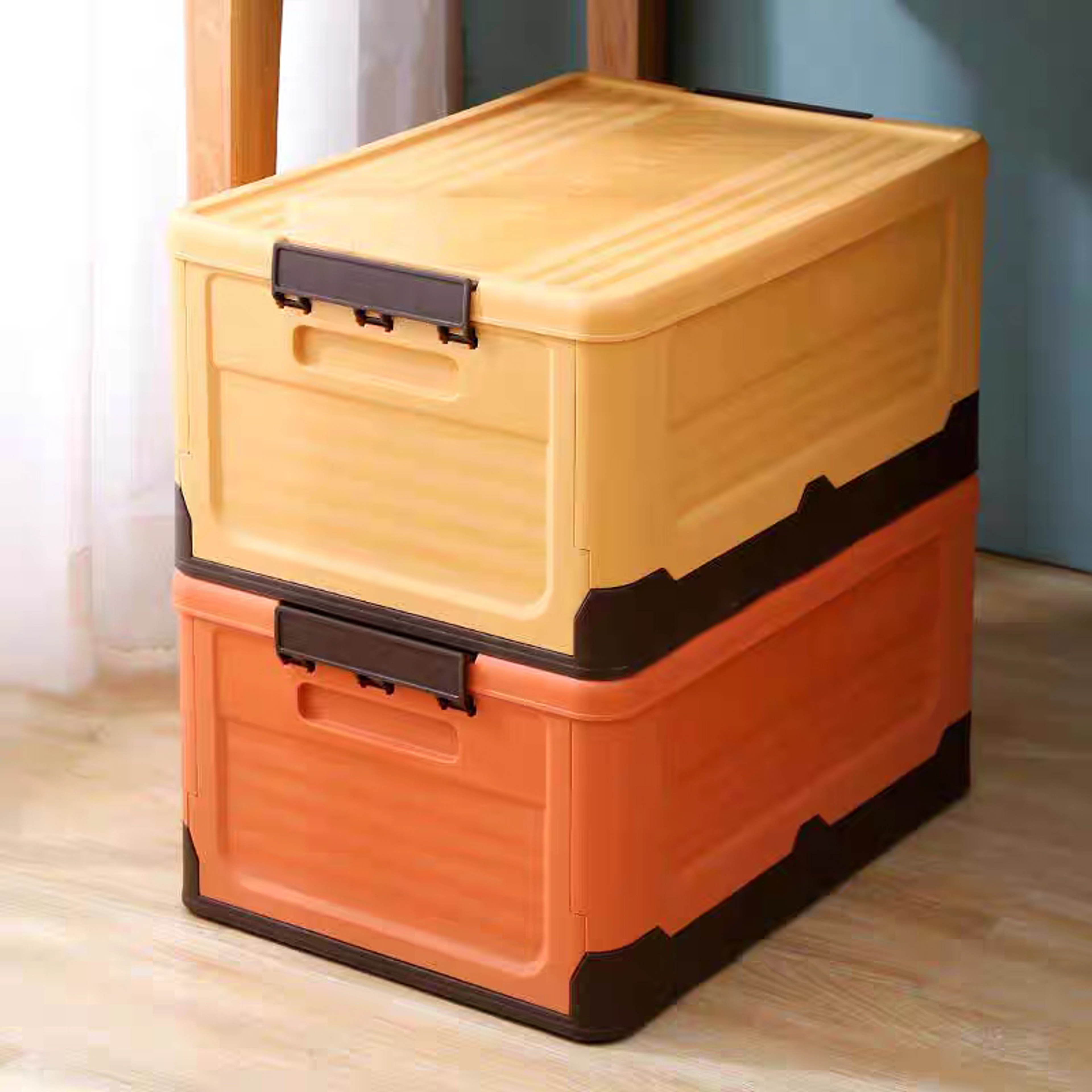 Large Foldable Storage Box with Lid Multipurpose Plastic Home Organizer – view 1