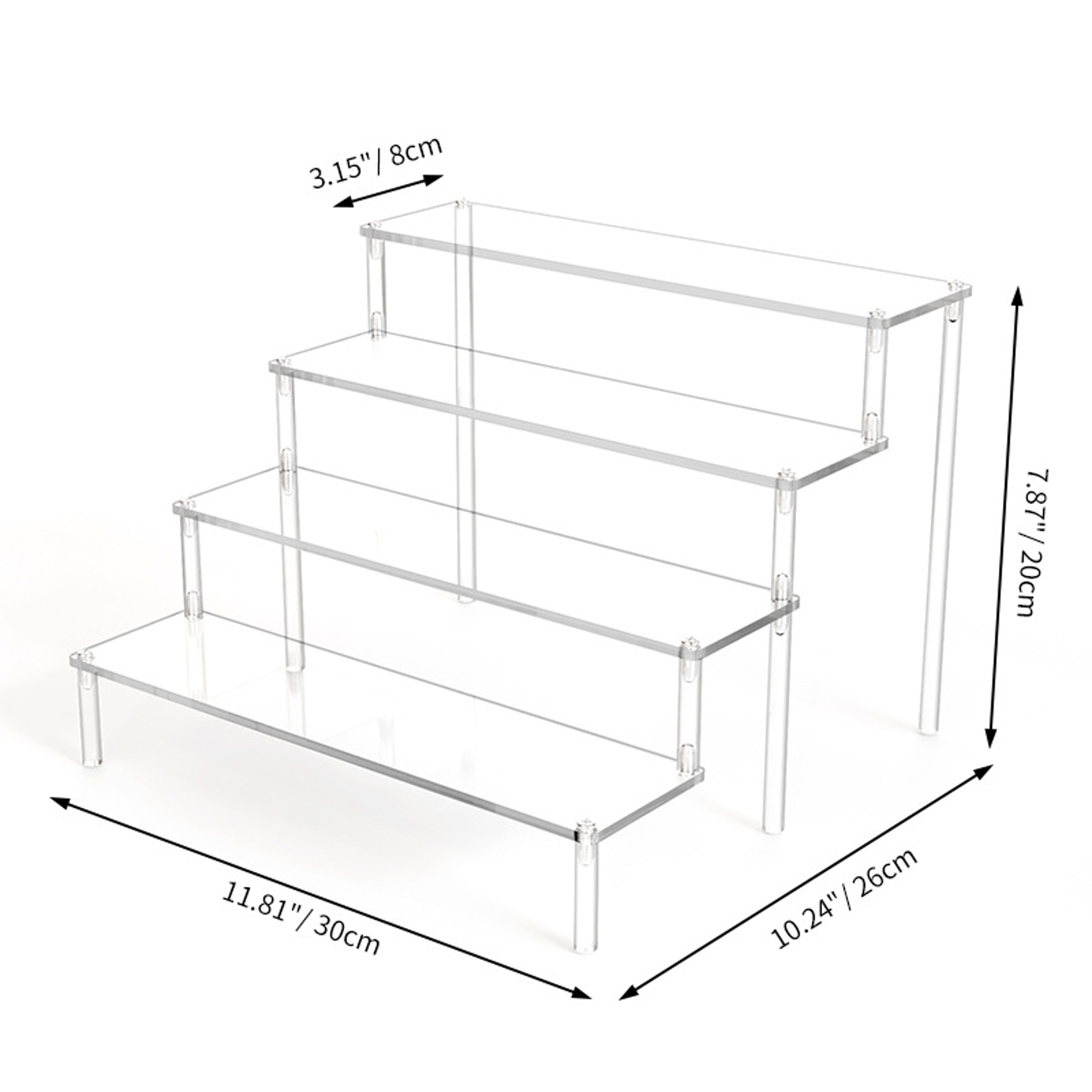 Clear Acrylic Display Stand Tiered Display Riser for Perfume Cupcakes Dolls and Collectibles – view 14