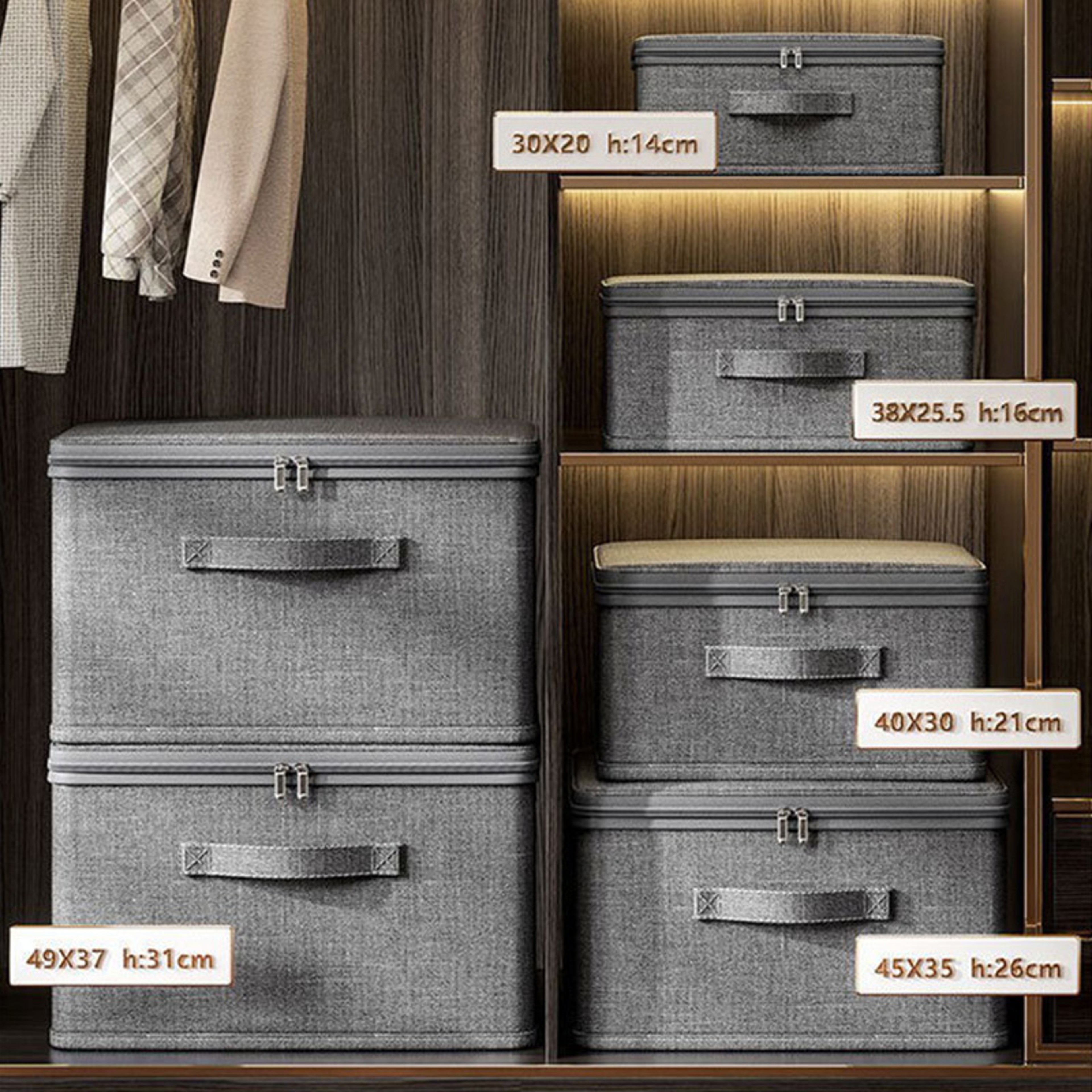 Large Capacity Foldable Clothes Storage Box Zipper Wardrobe Organizer 5