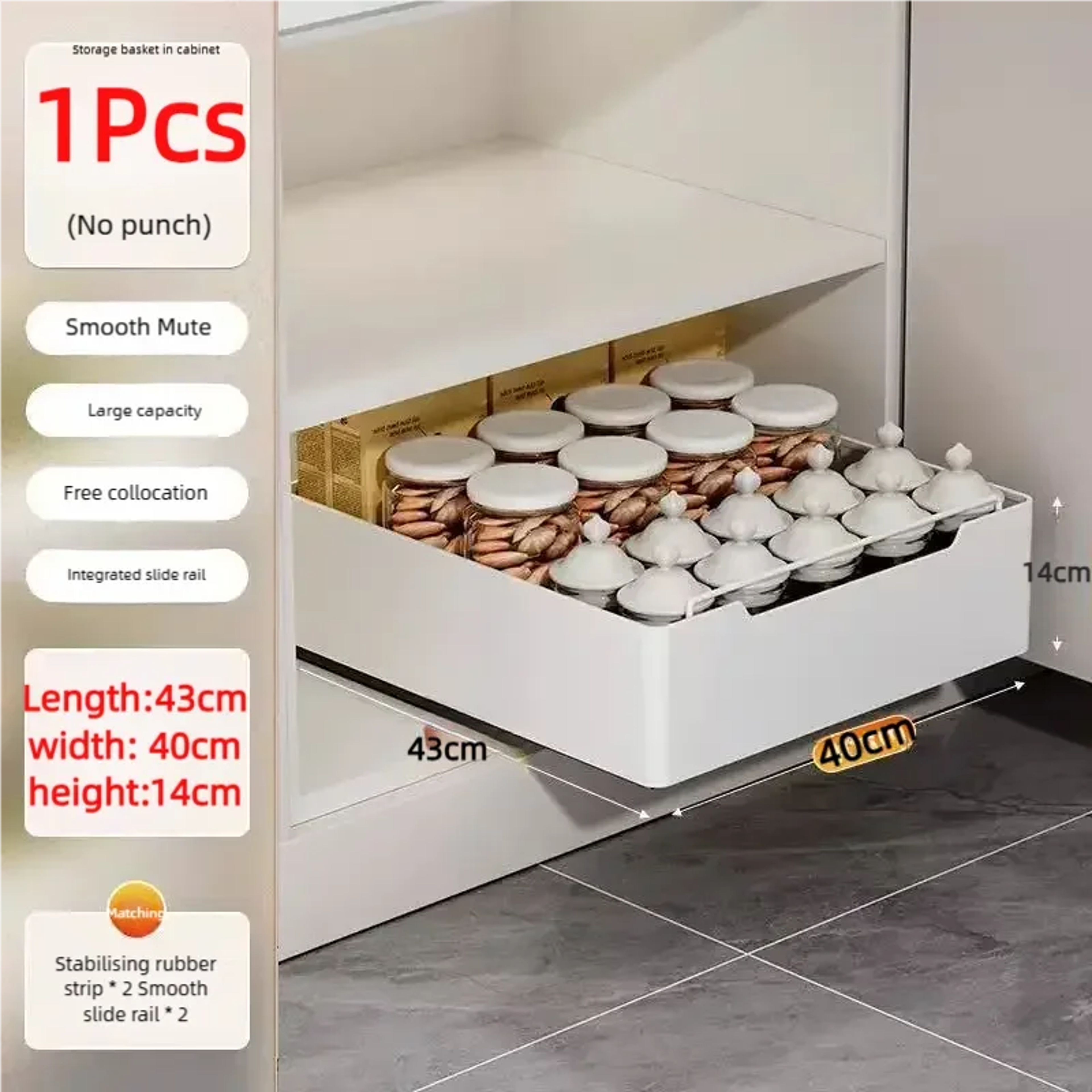 Pull Out Cabinet Organizer No Drill Slide Out Kitchen Storage Rack 20