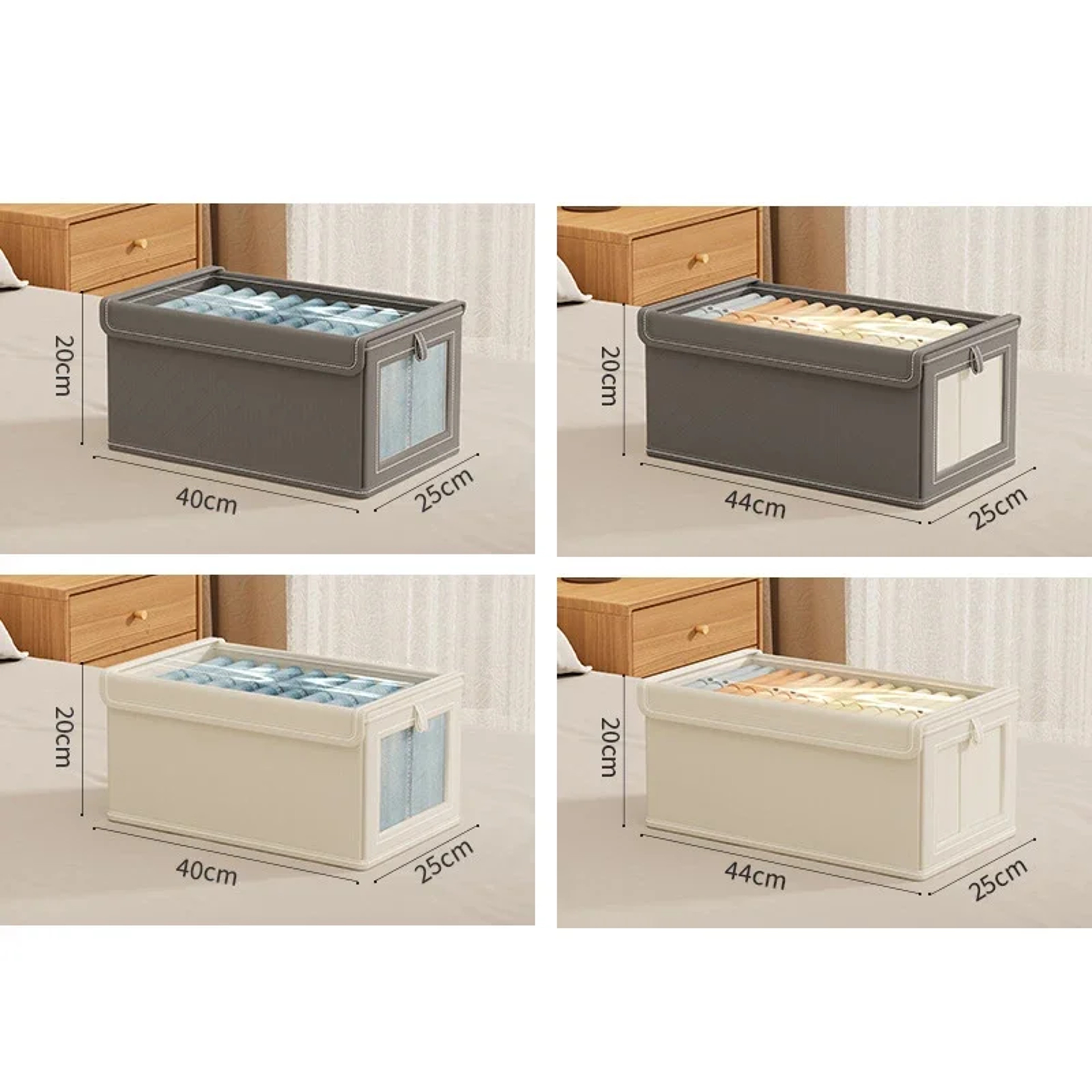 Large Foldable Storage Box With Clear Window Oxford Cloth Closet Organizer 4
