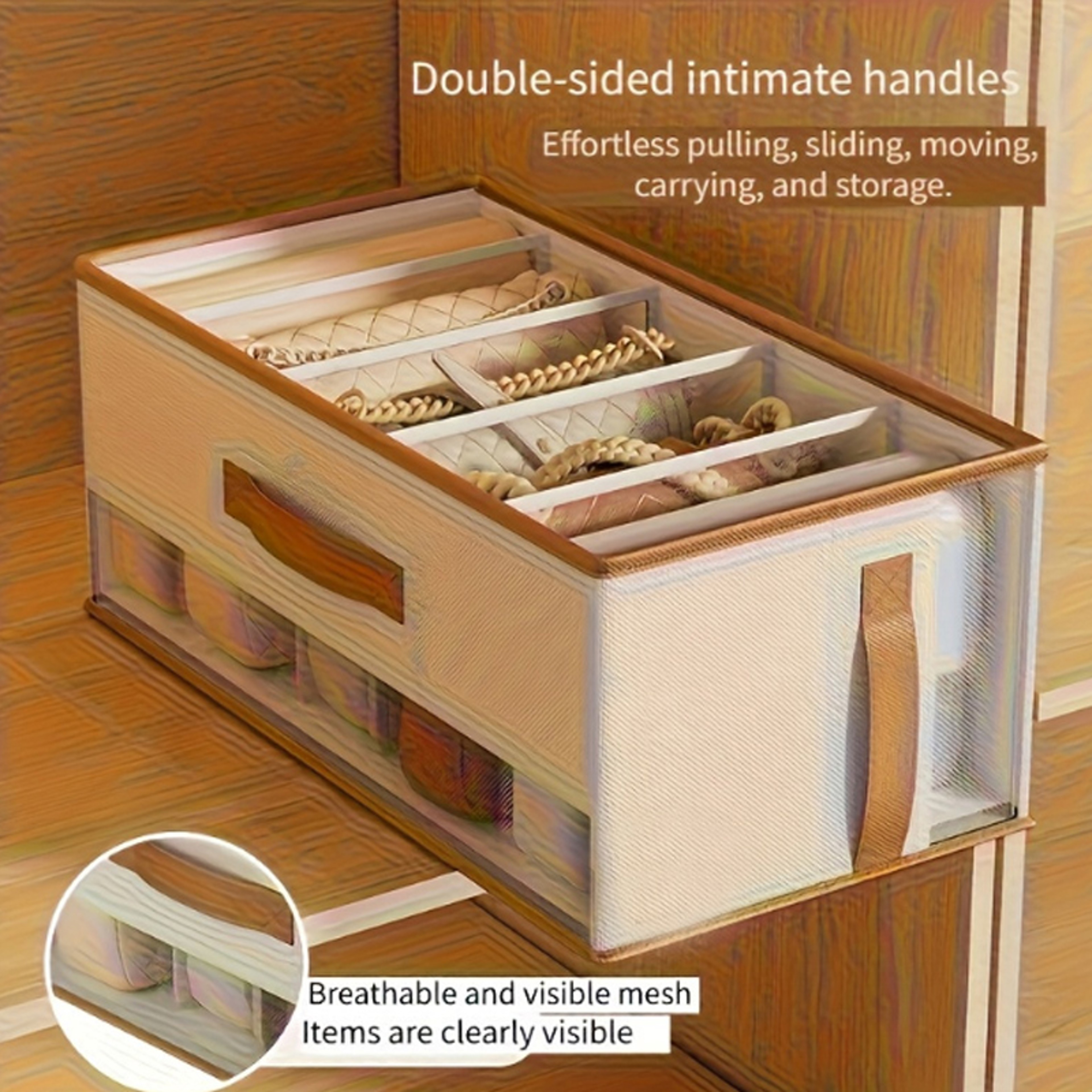 Large Capacity Handbag Storage Organizer Foldable Closet Organizer with Dividers – view 3