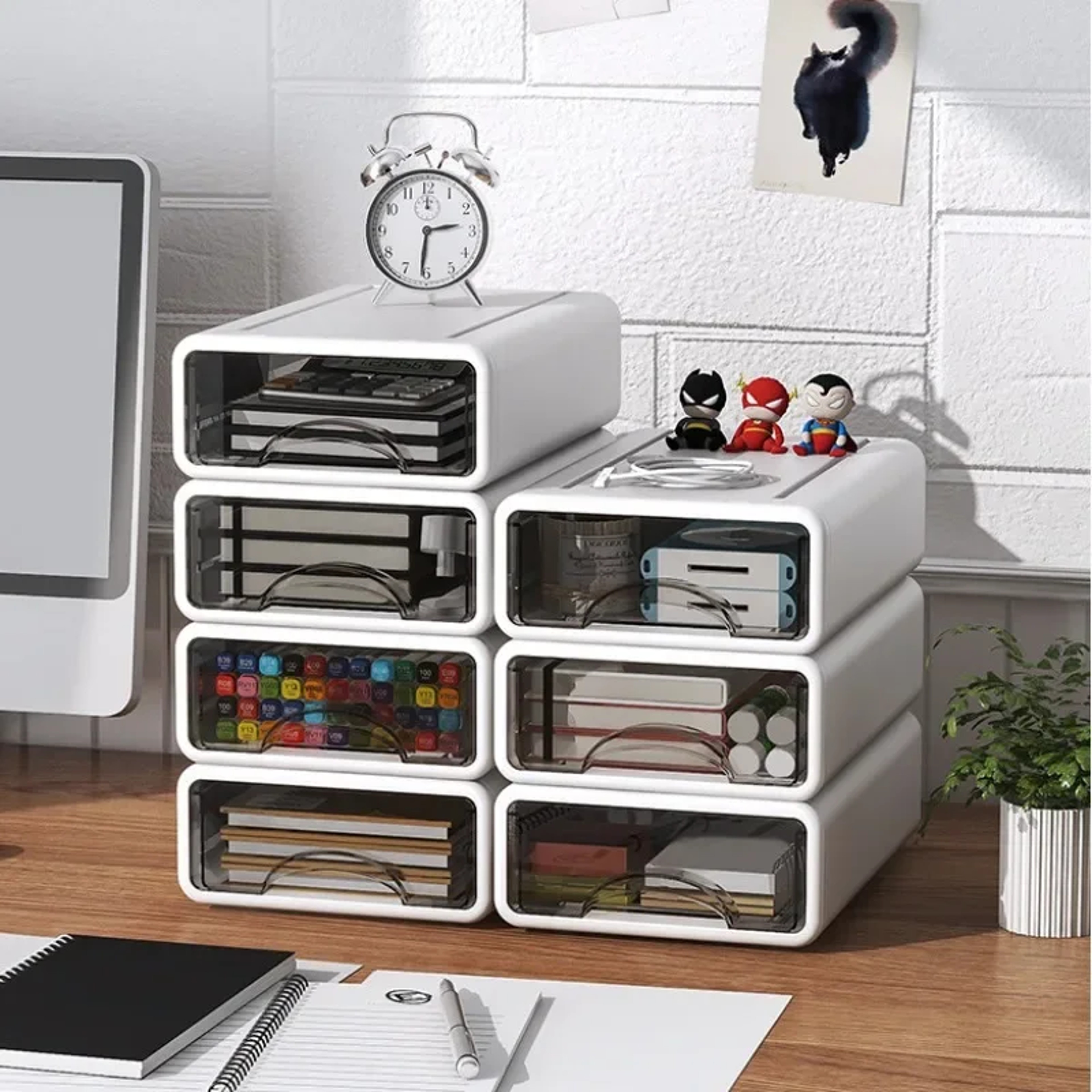 Stackable Desktop Storage Box Makeup Organizer Drawer For Office Home And Jewelry 1
