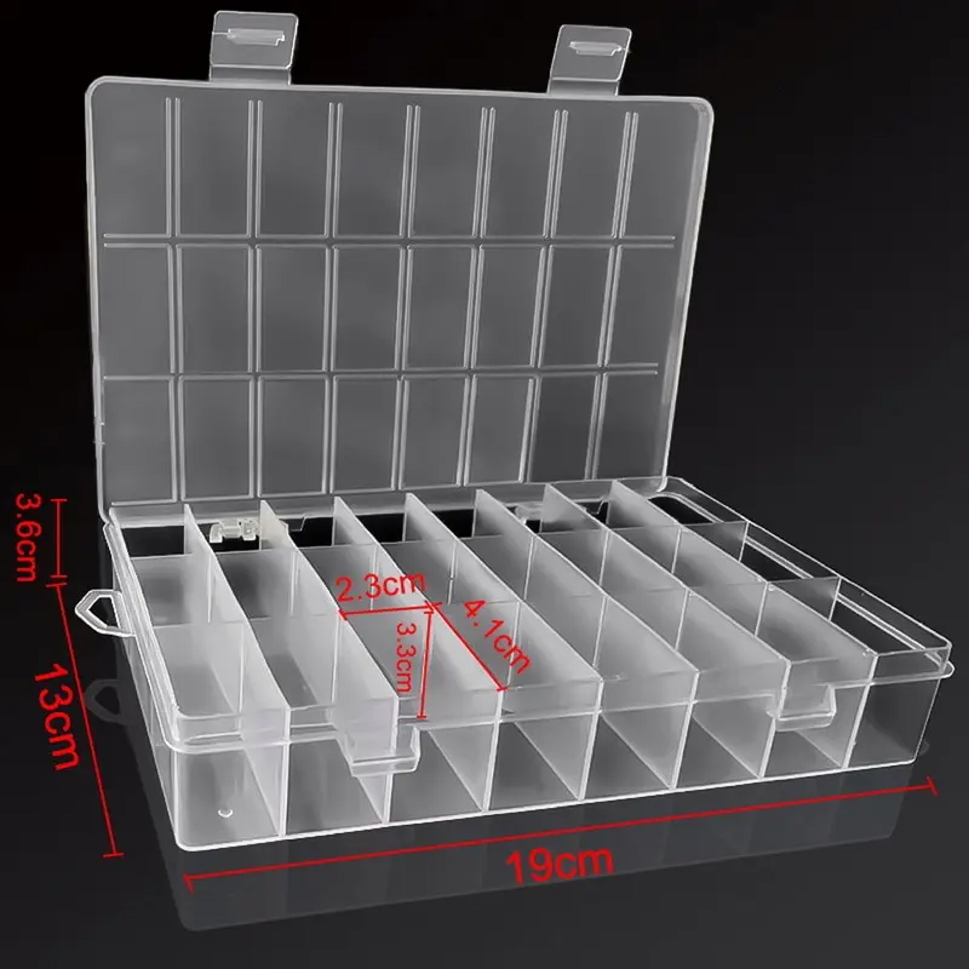 24 Compartment Storage Box Clear Jewelry Bead and Small Parts Organizer – view 6
