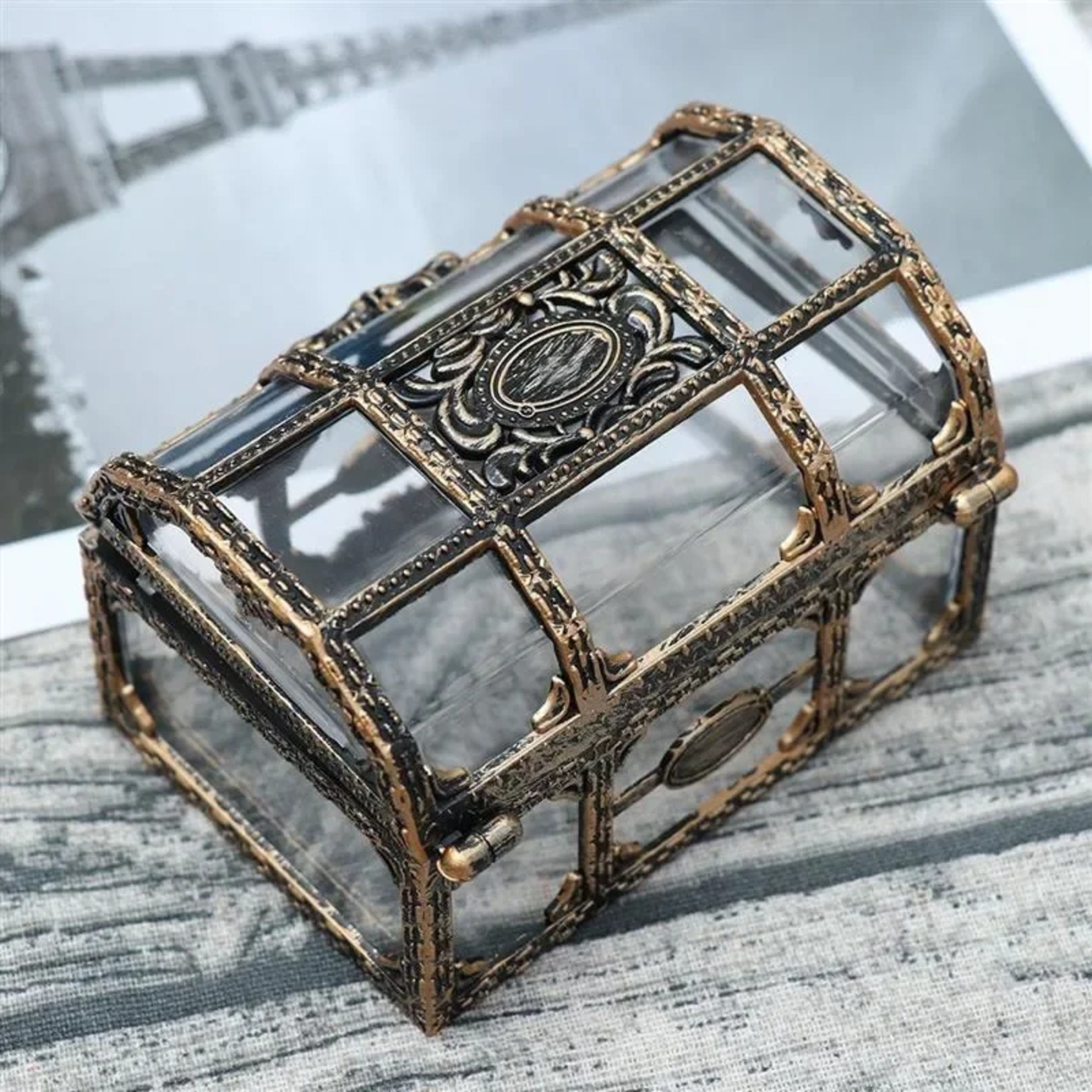 Transparent Pirate Treasure Box Jewelry Keepsake Storage Organizer 3