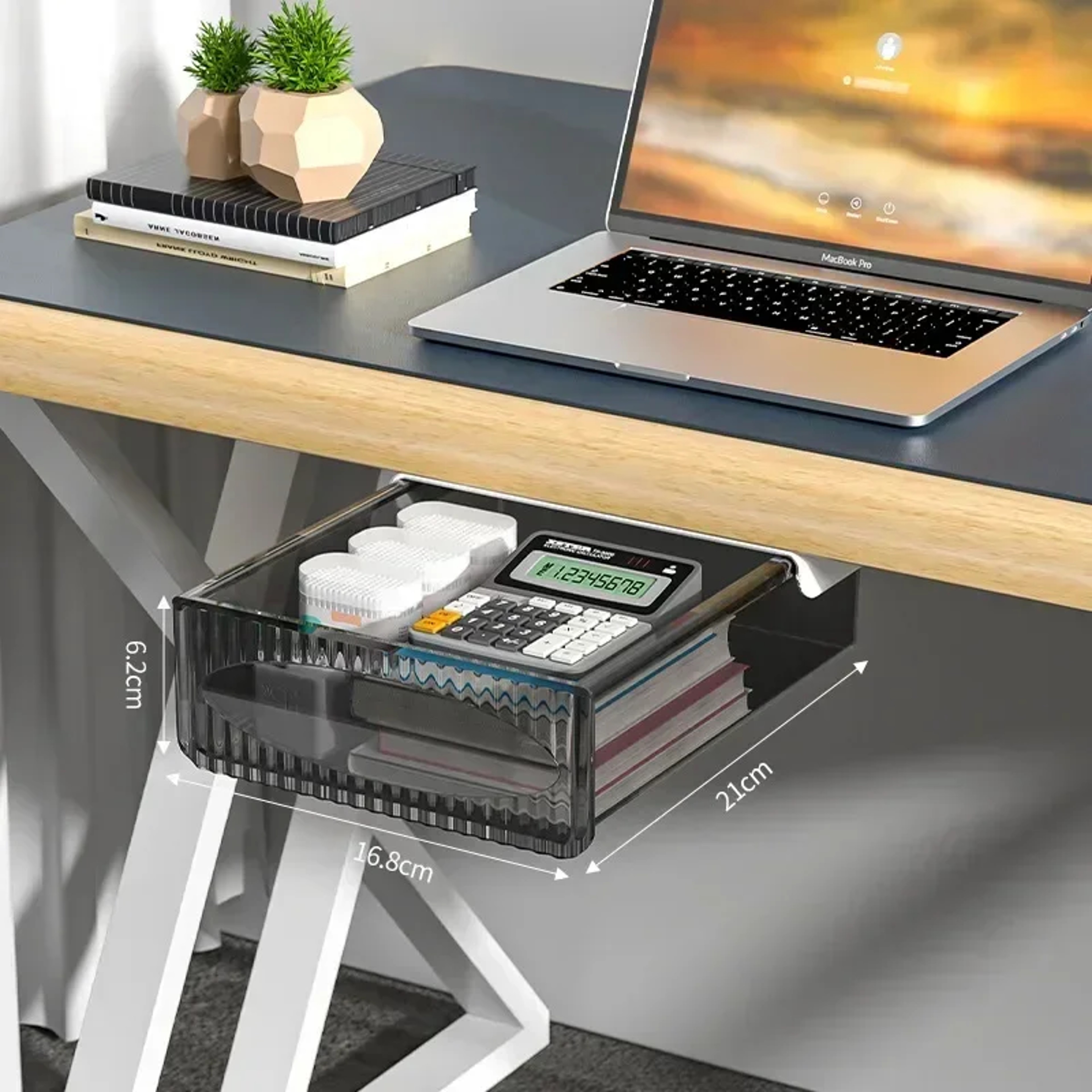 Invisible Under Desk Drawer Pull Out Hidden Storage Organizer – view 8