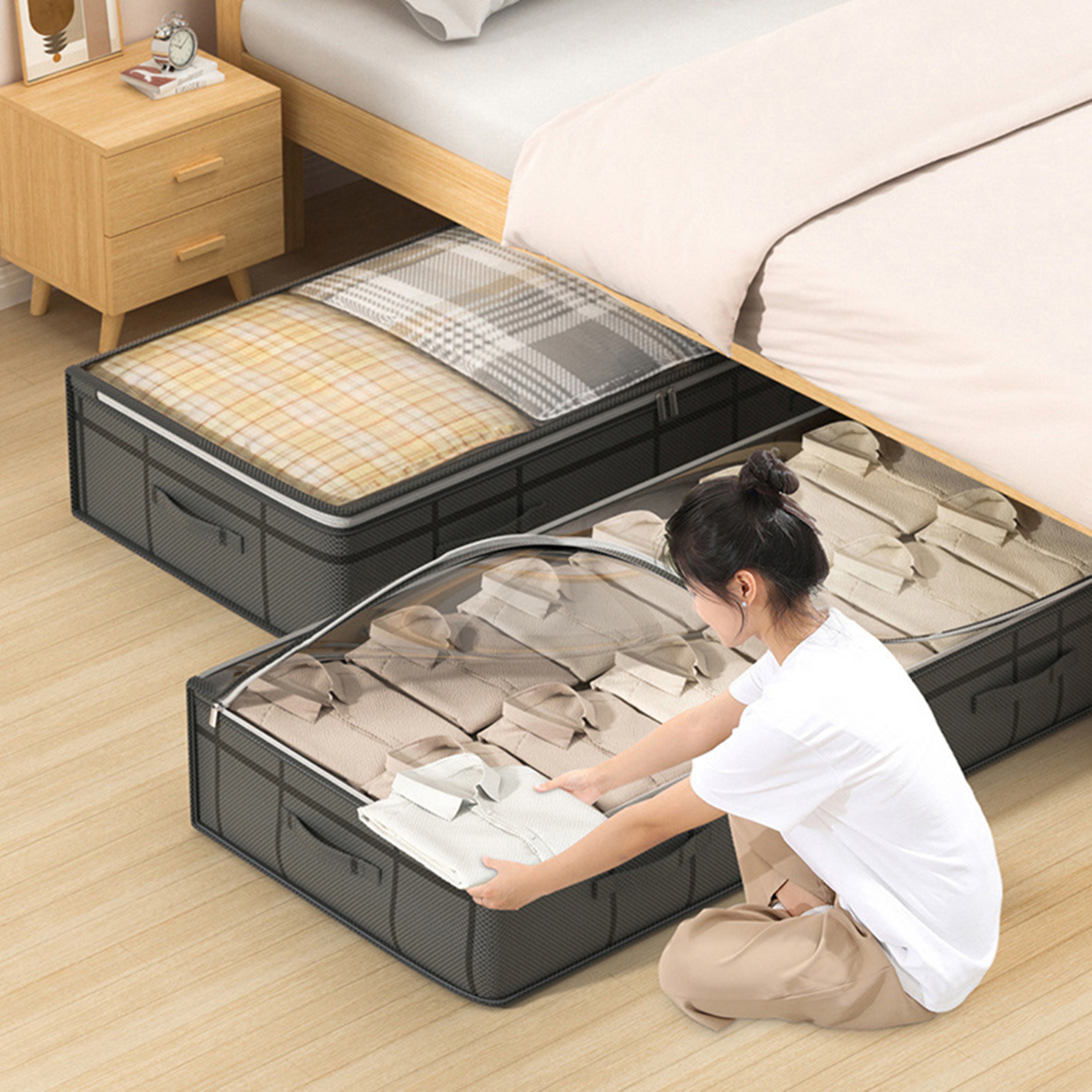 Foldable Under Bed Storage Bag Large Capacity Clothes And Blanket Organizer 3