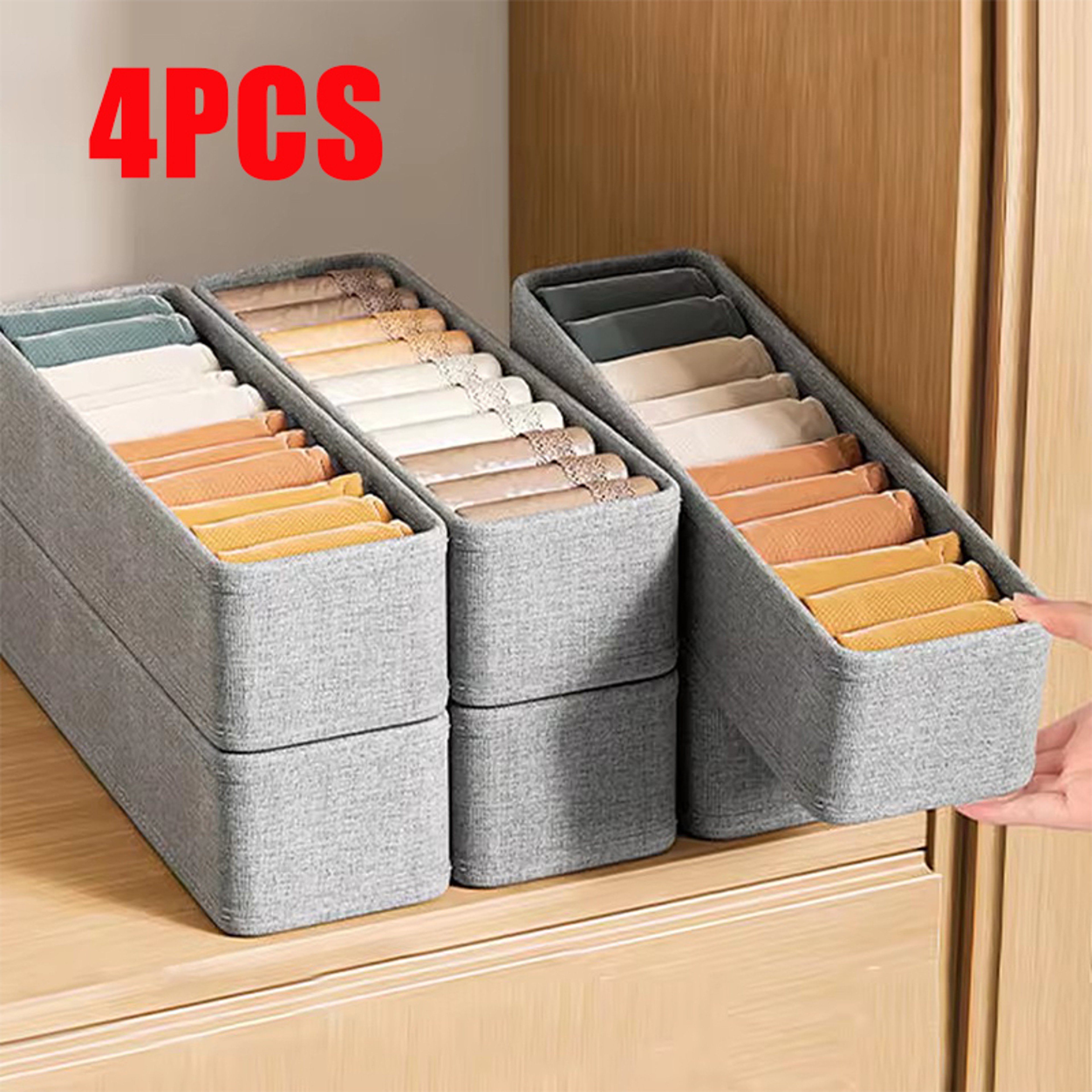 Foldable Fabric Drawer Organizer Clothes Storage Box For Wardrobe And Closet 2