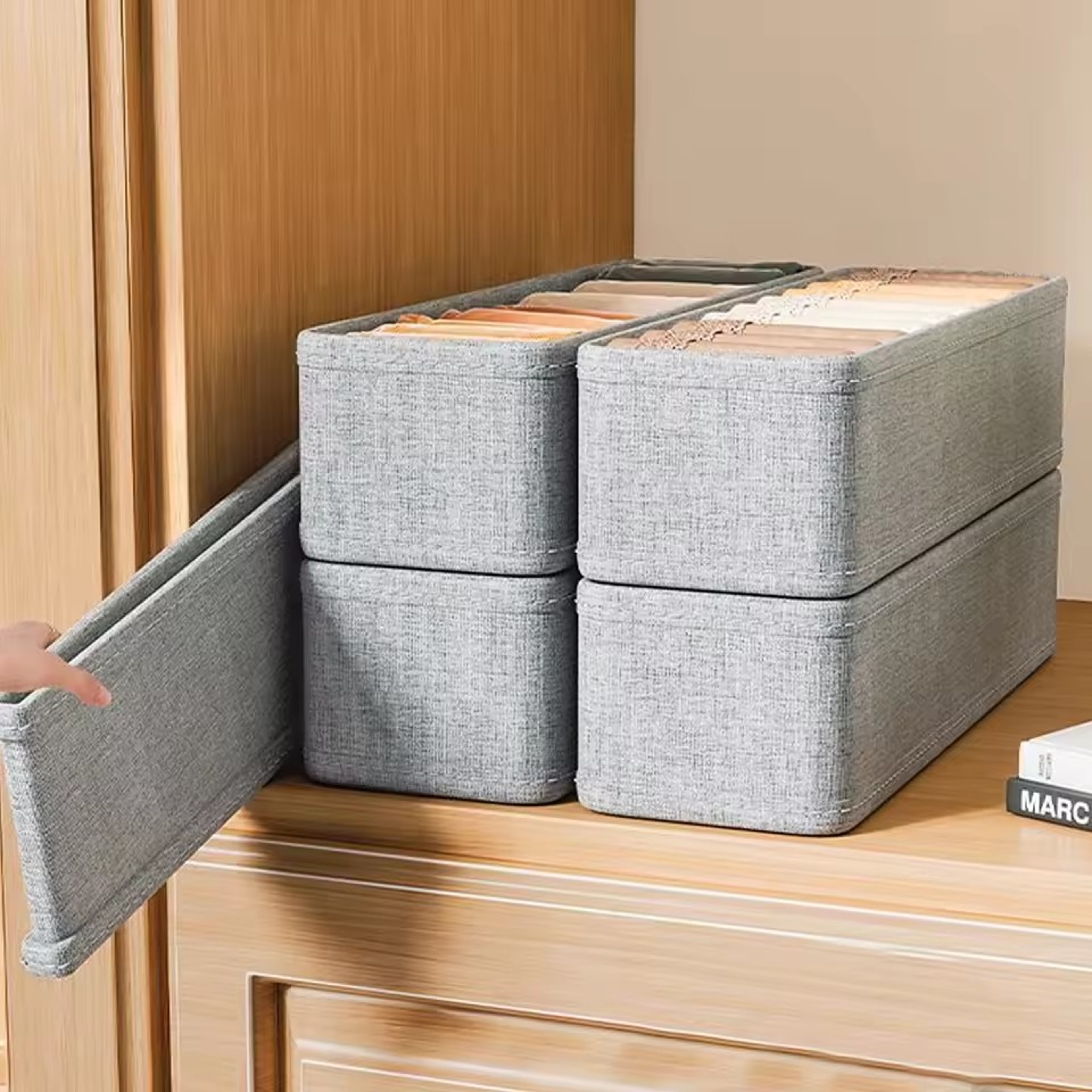 Foldable Fabric Drawer Organizer Clothes Storage Box For Wardrobe And Closet 3