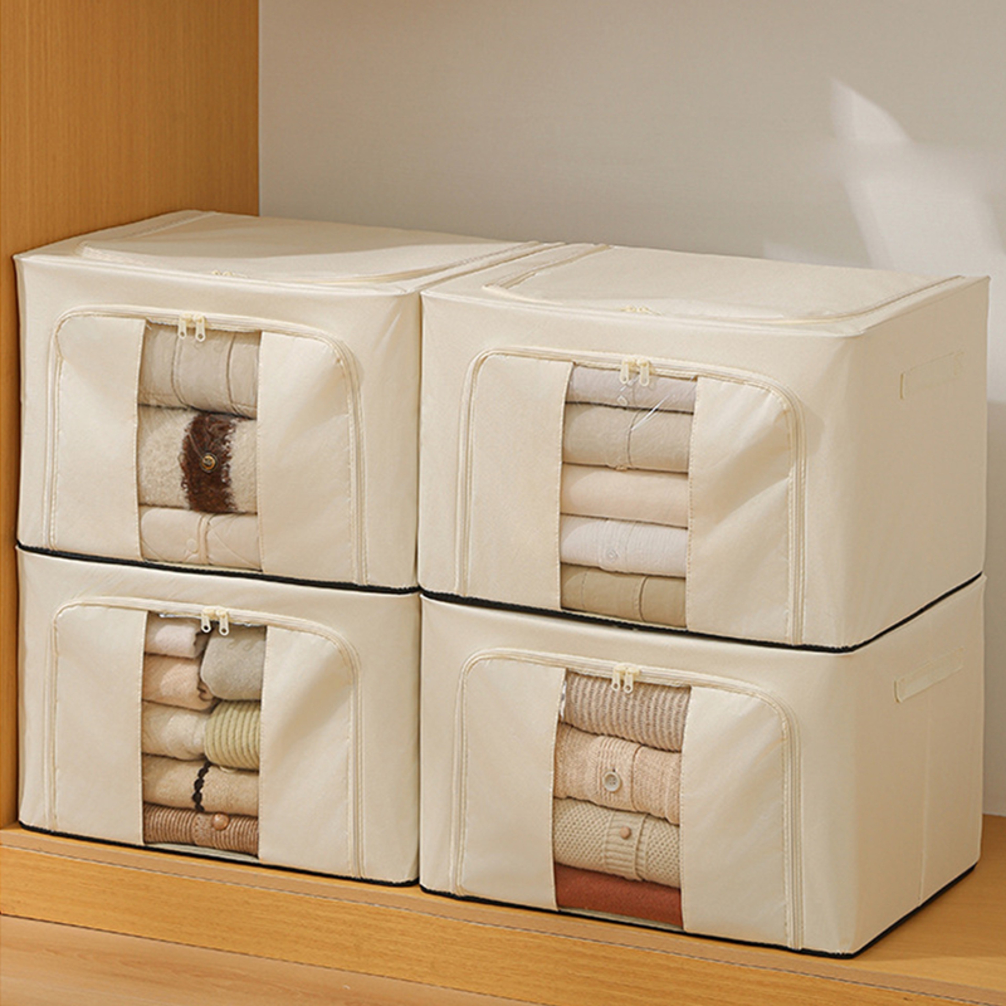 Foldable Clothes Storage Box Large Capacity Visible Window Wardrobe Organizer – view 6