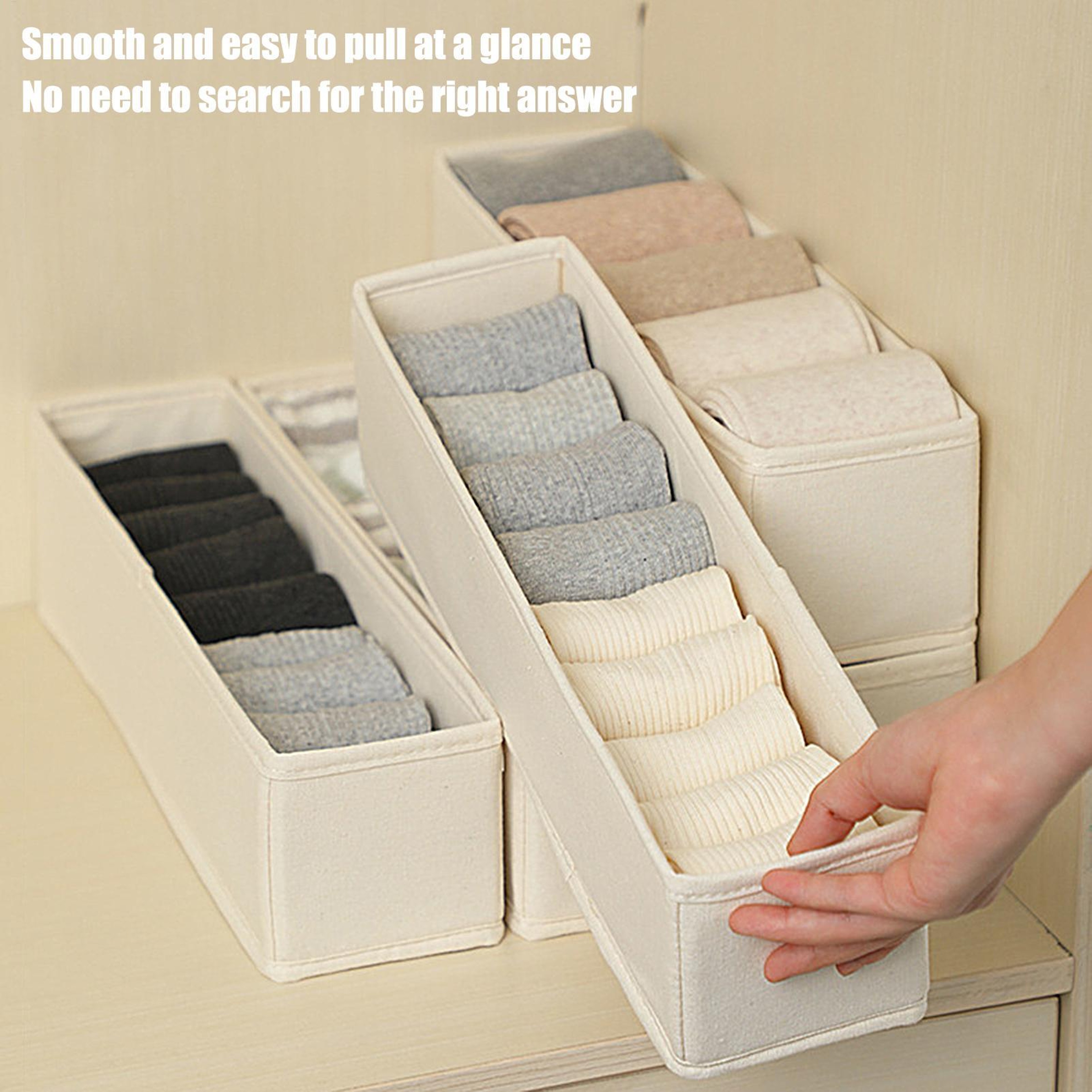 Narrow Drawer Organizer Foldable Fabric Storage Bin For Socks Underwear And Accessories 2