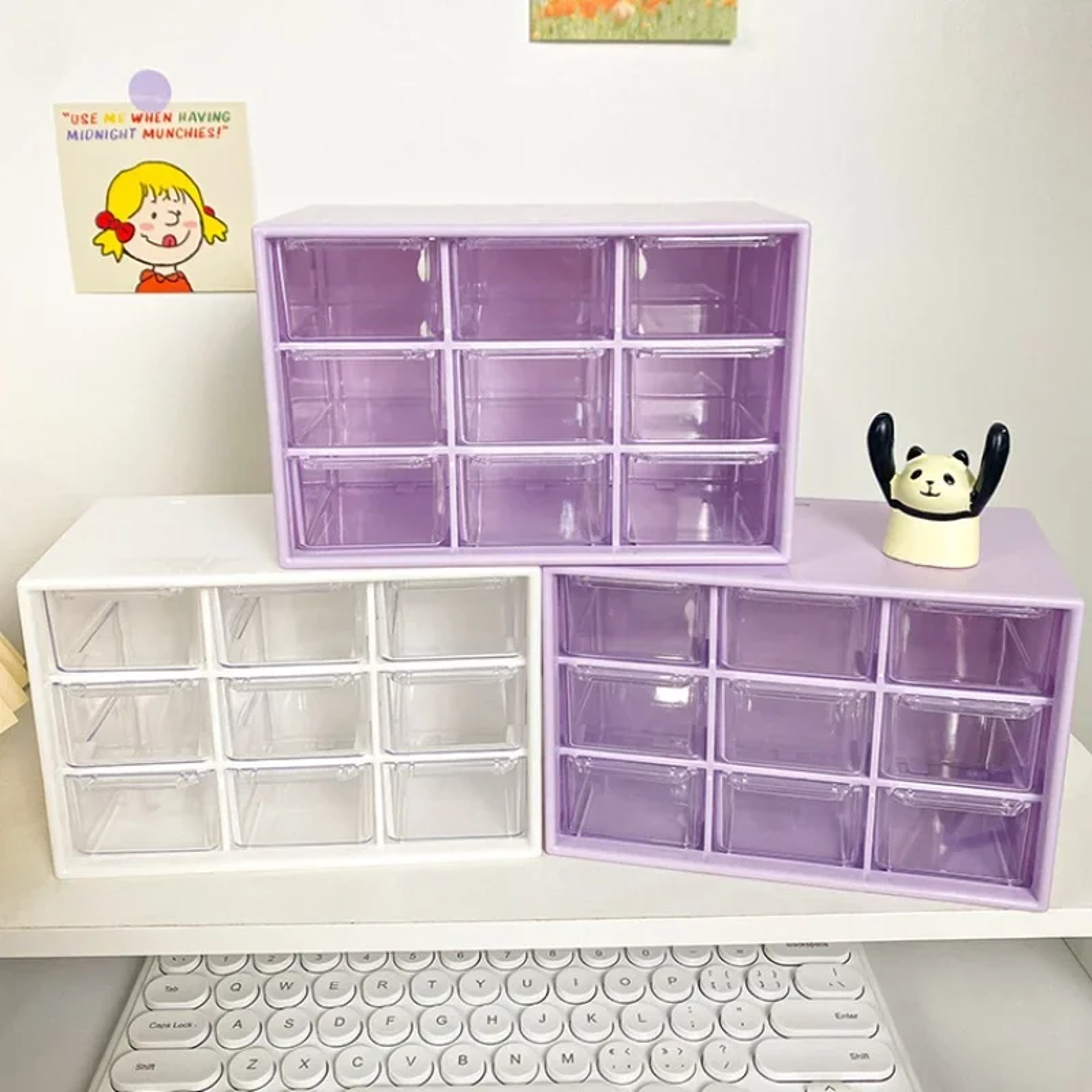 9 Drawer Desktop Storage Organizer With Clear Removable Drawers 2