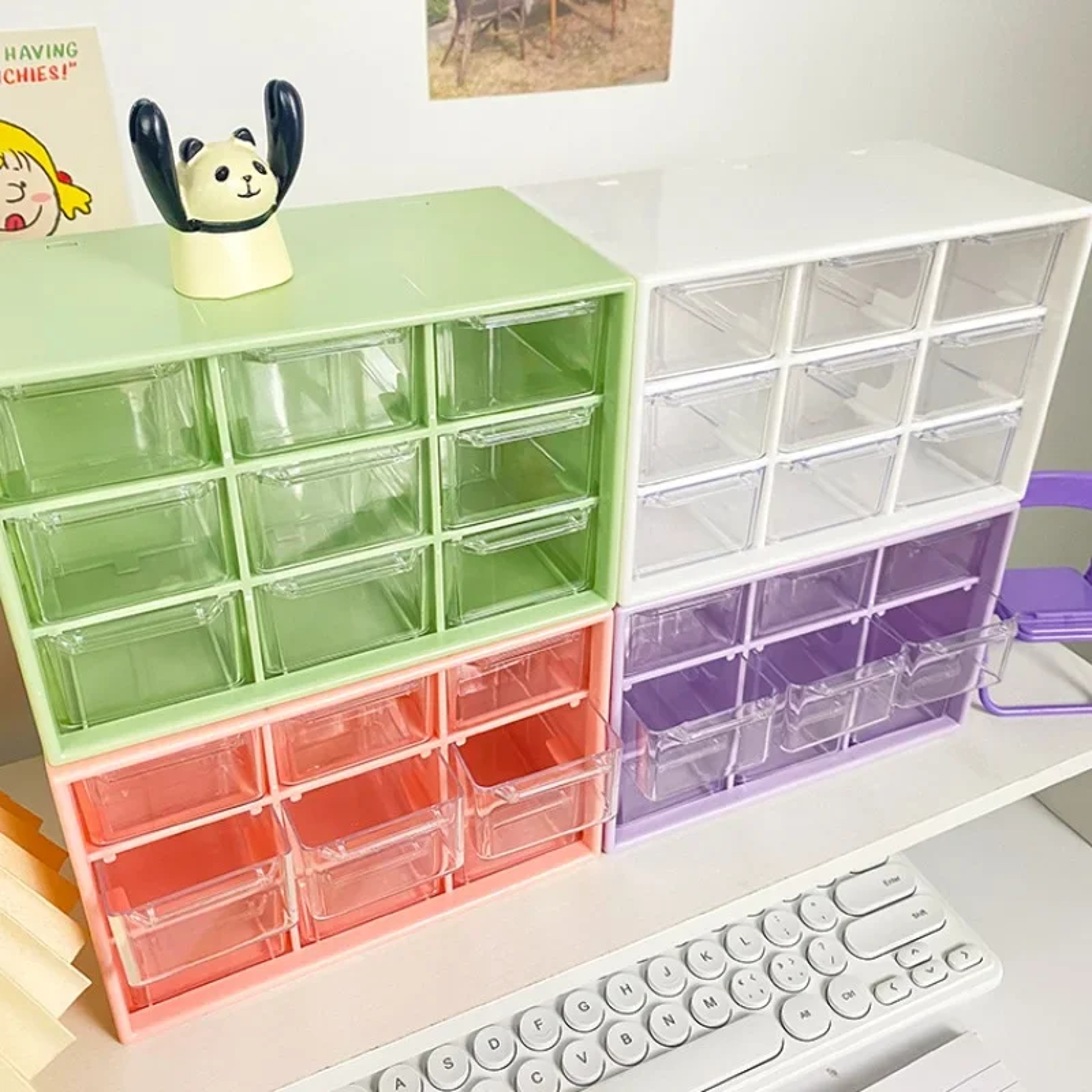 9 Drawer Desktop Storage Organizer With Clear Removable Drawers 3