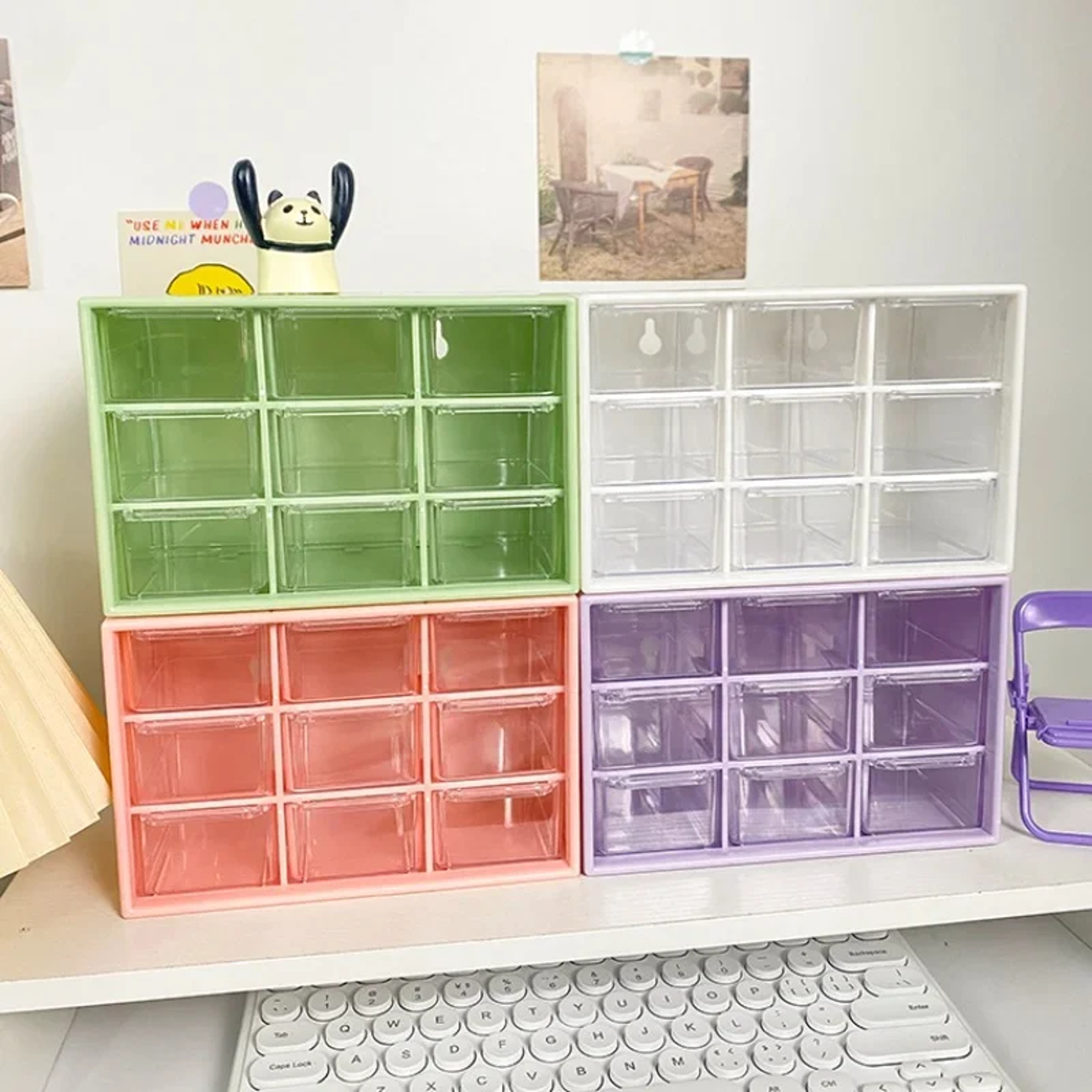 9 Drawer Desktop Storage Organizer With Clear Removable Drawers 1