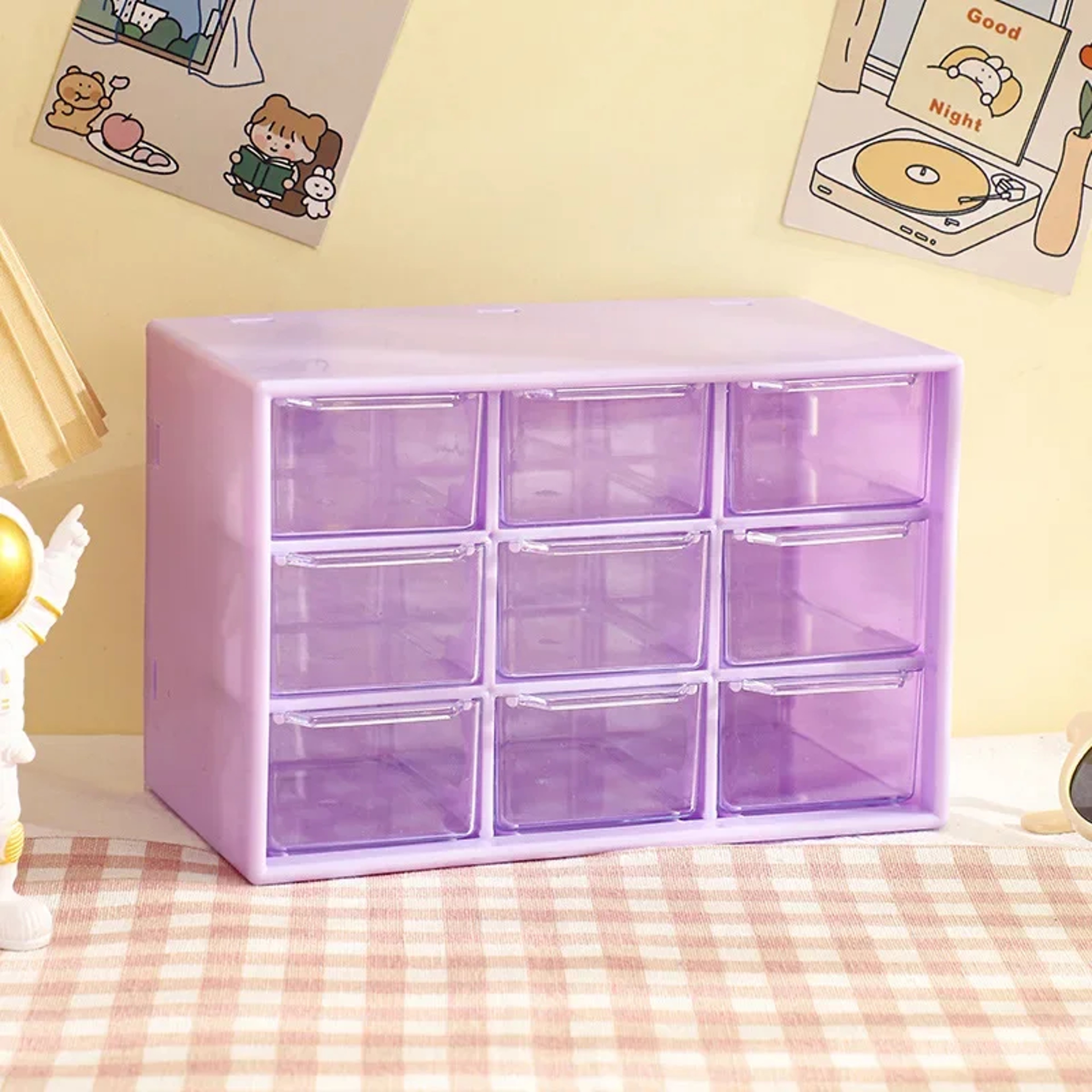 9 Drawer Desktop Storage Organizer With Clear Removable Drawers 9