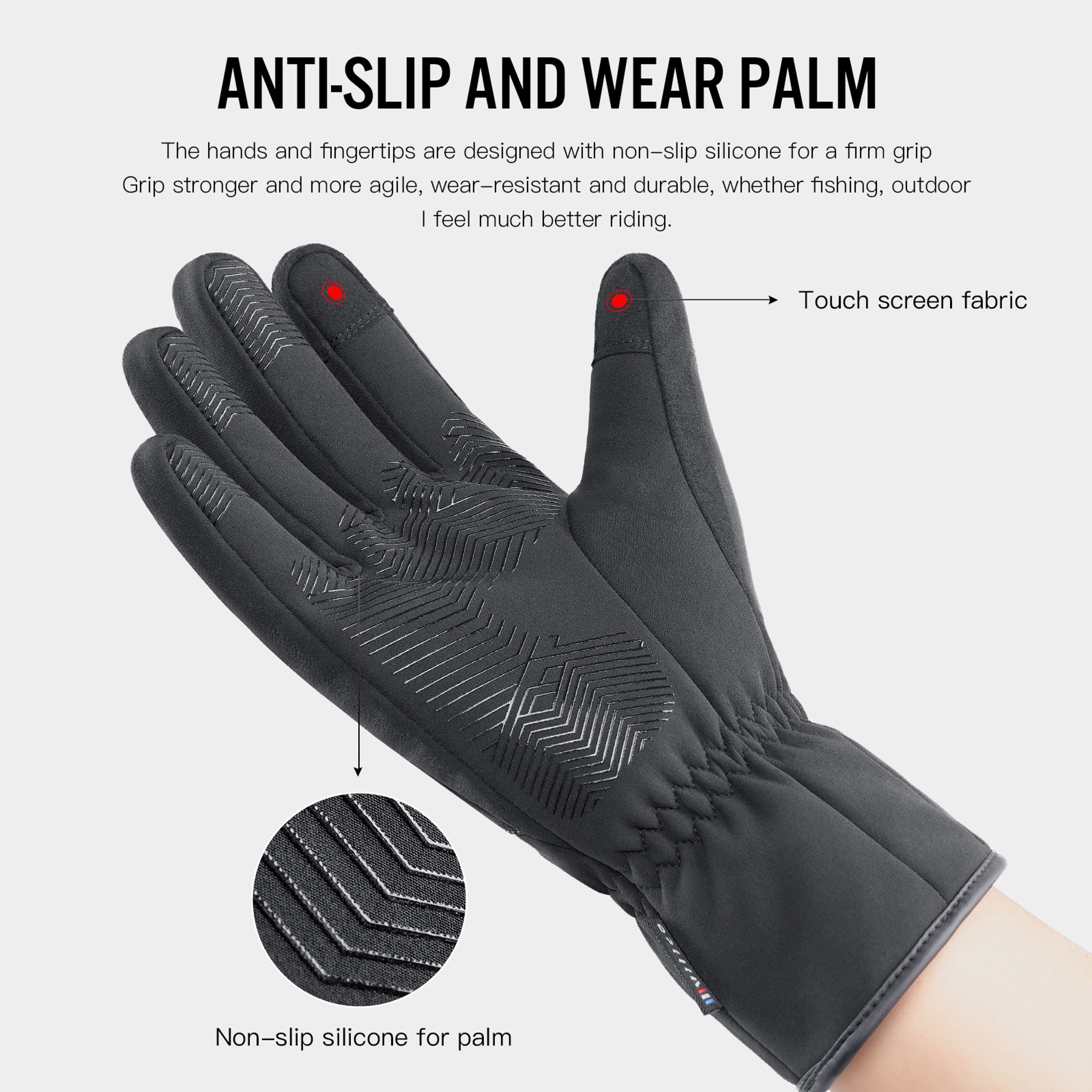 Waterproof Winter Touchscreen Gloves Warm Non Slip Thermal Cycling Gloves – view 3