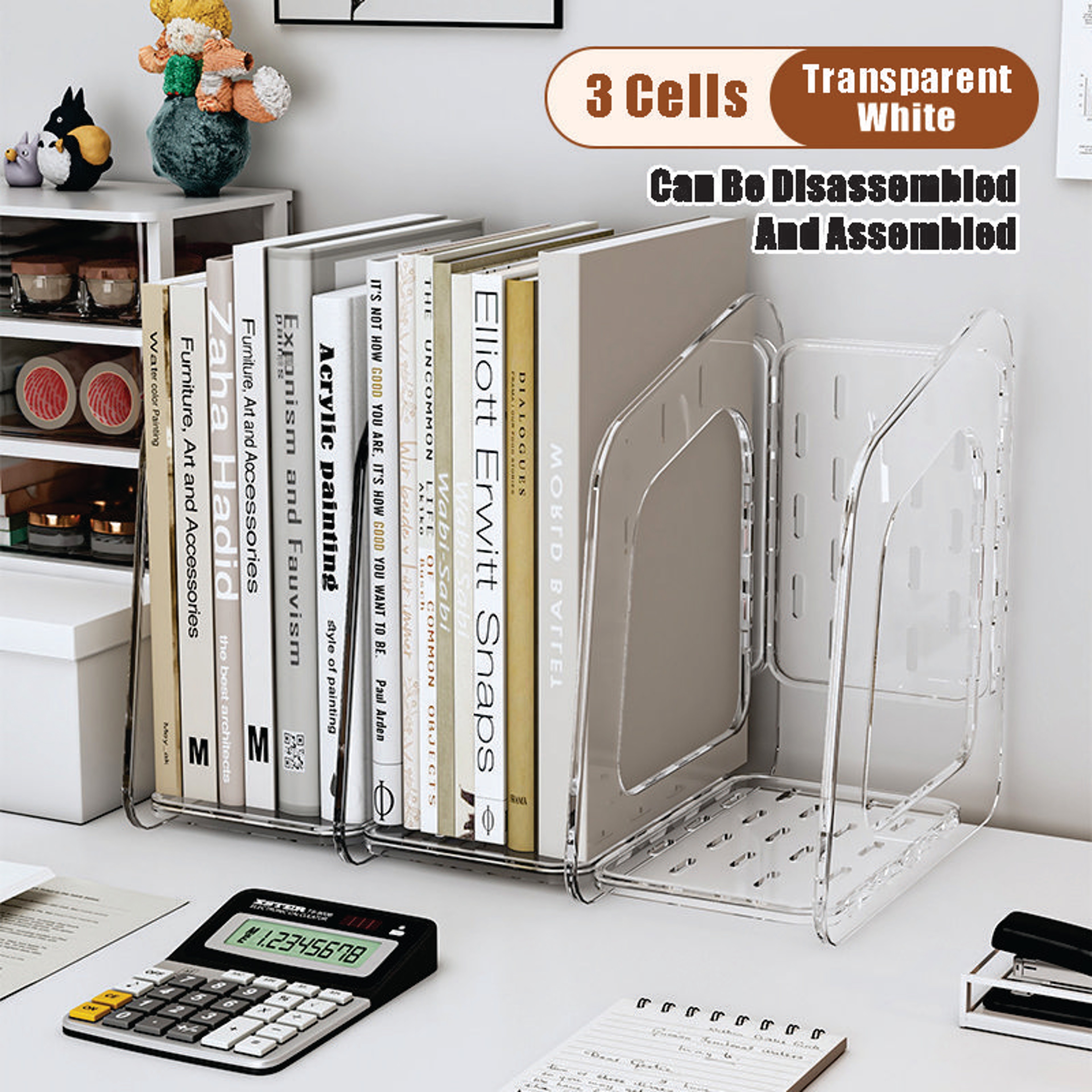 Clear A4 Vertical File Organizer PET Desktop Document Holder 9