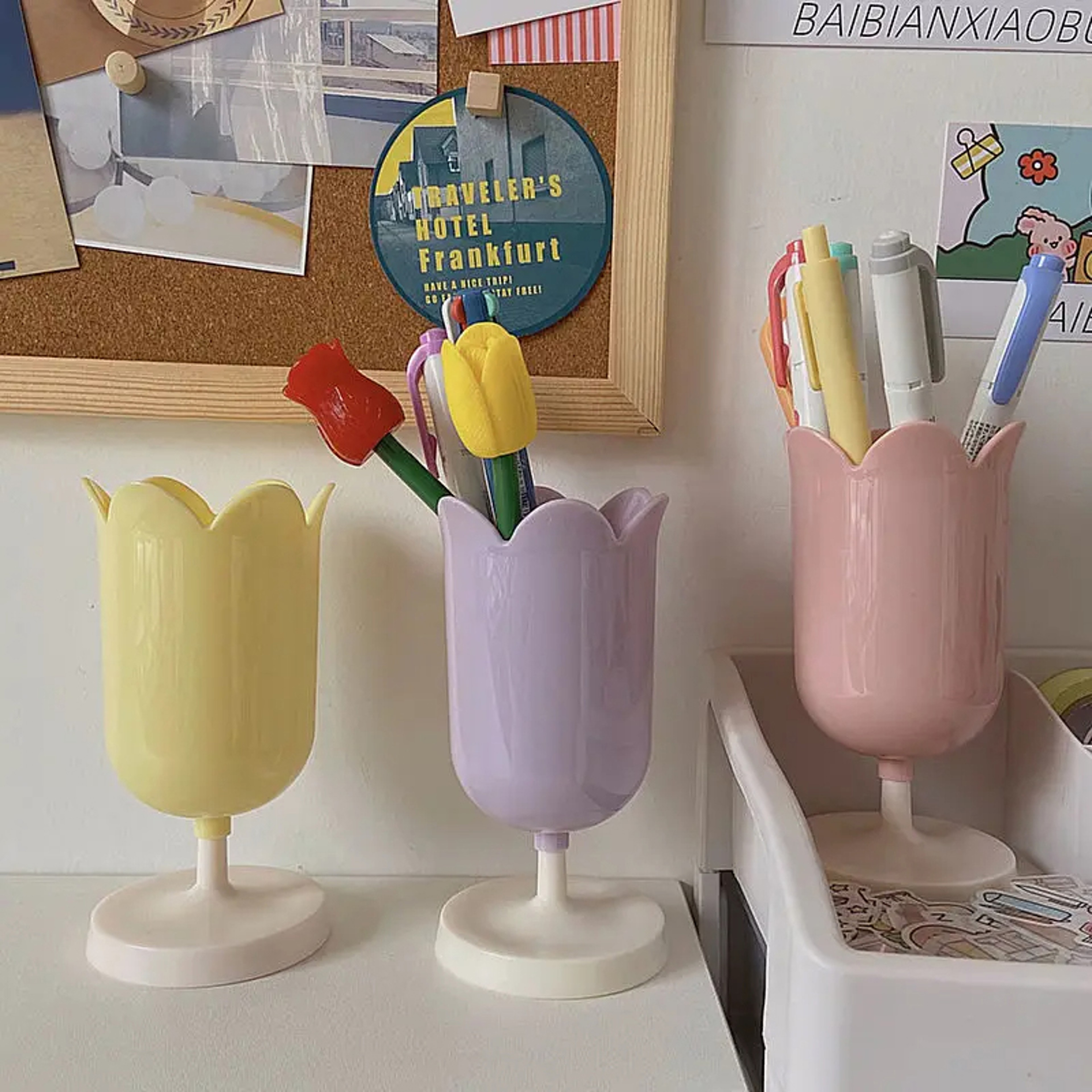 Tulip Makeup Brush Holder Pen Holder And Desktop Storage Organizer 0