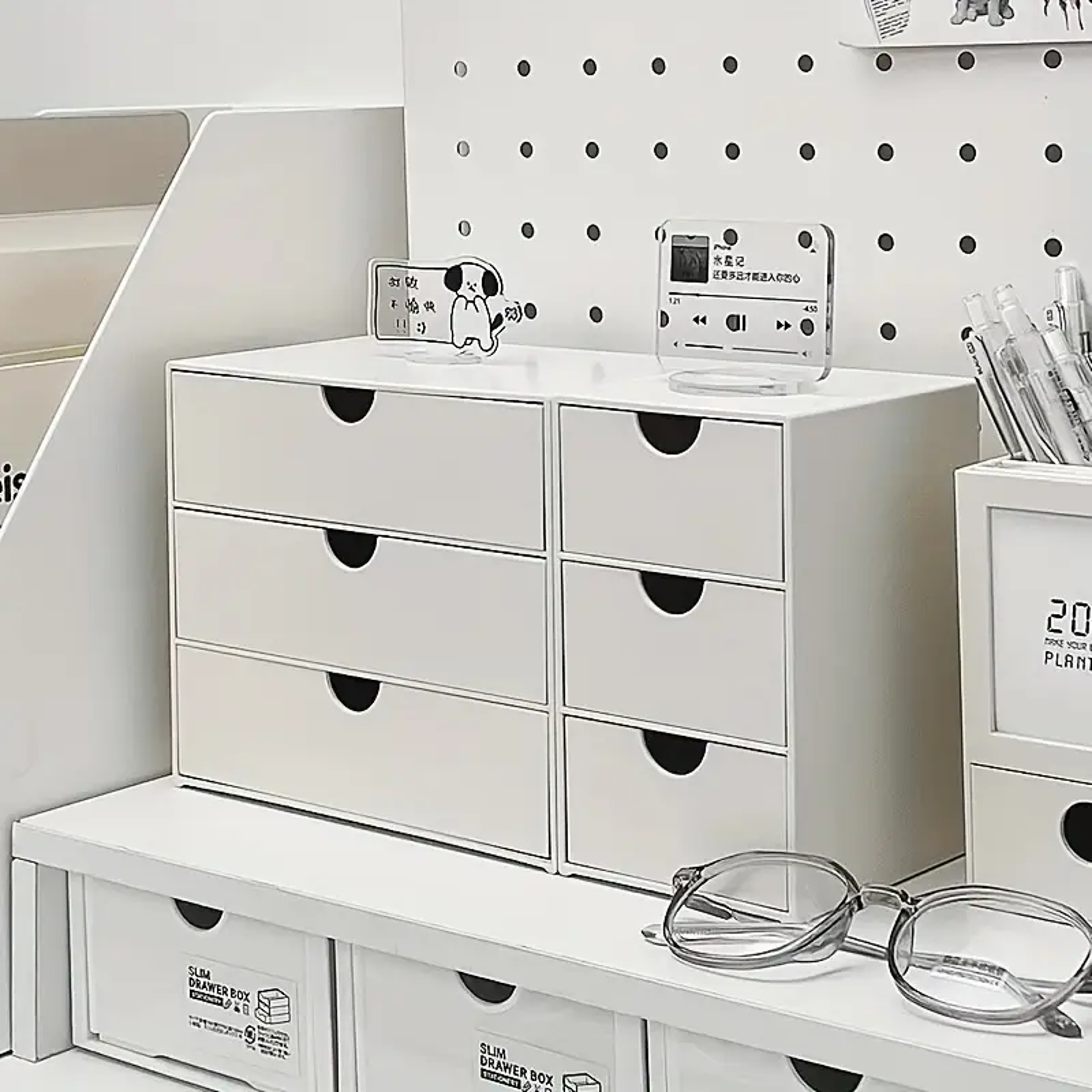 3 Layer Stackable Desk Organizer Plastic Storage Drawers for Office and School – view 3