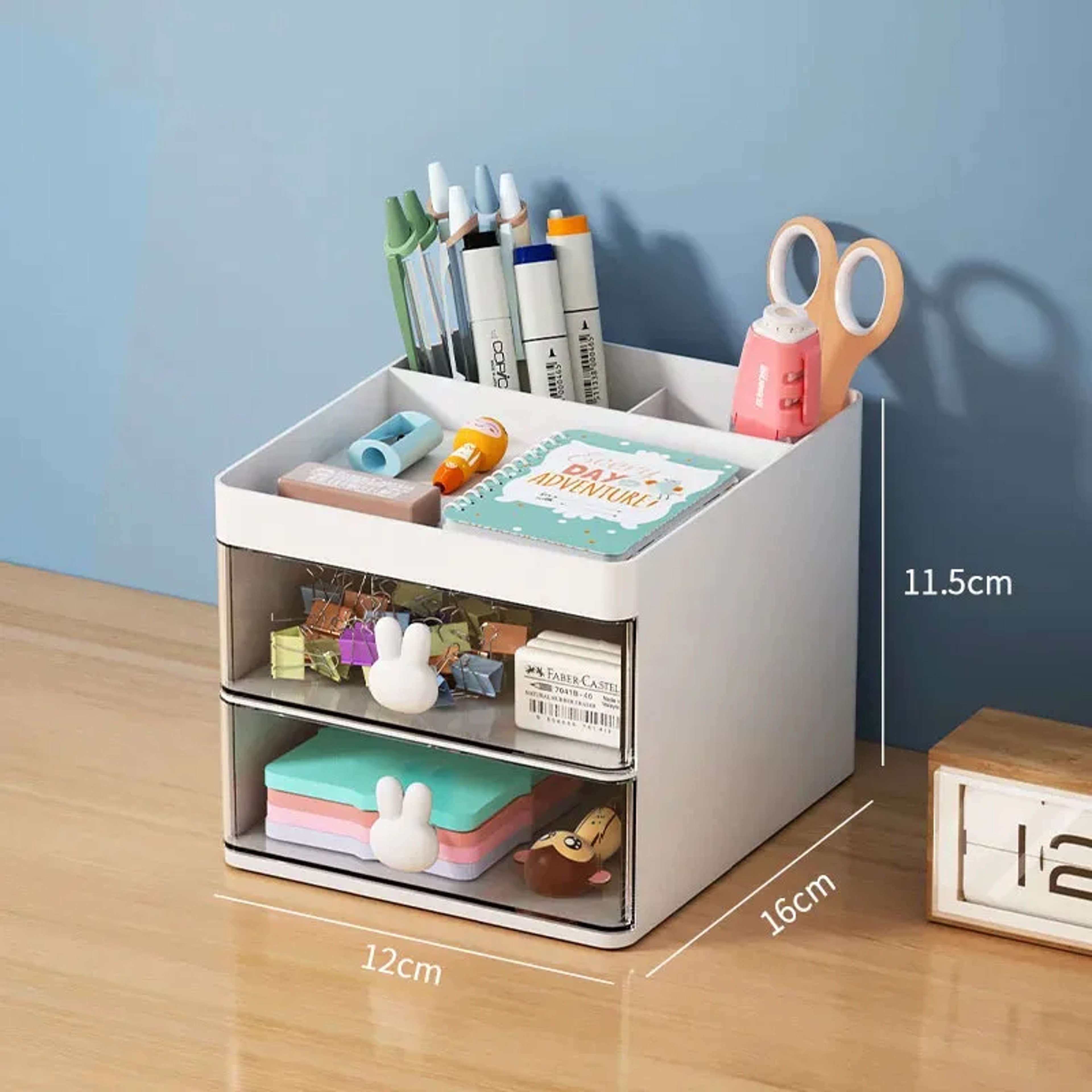 Desktop Organizer with Drawer for Makeup Stationery and Office Essentials – view 9