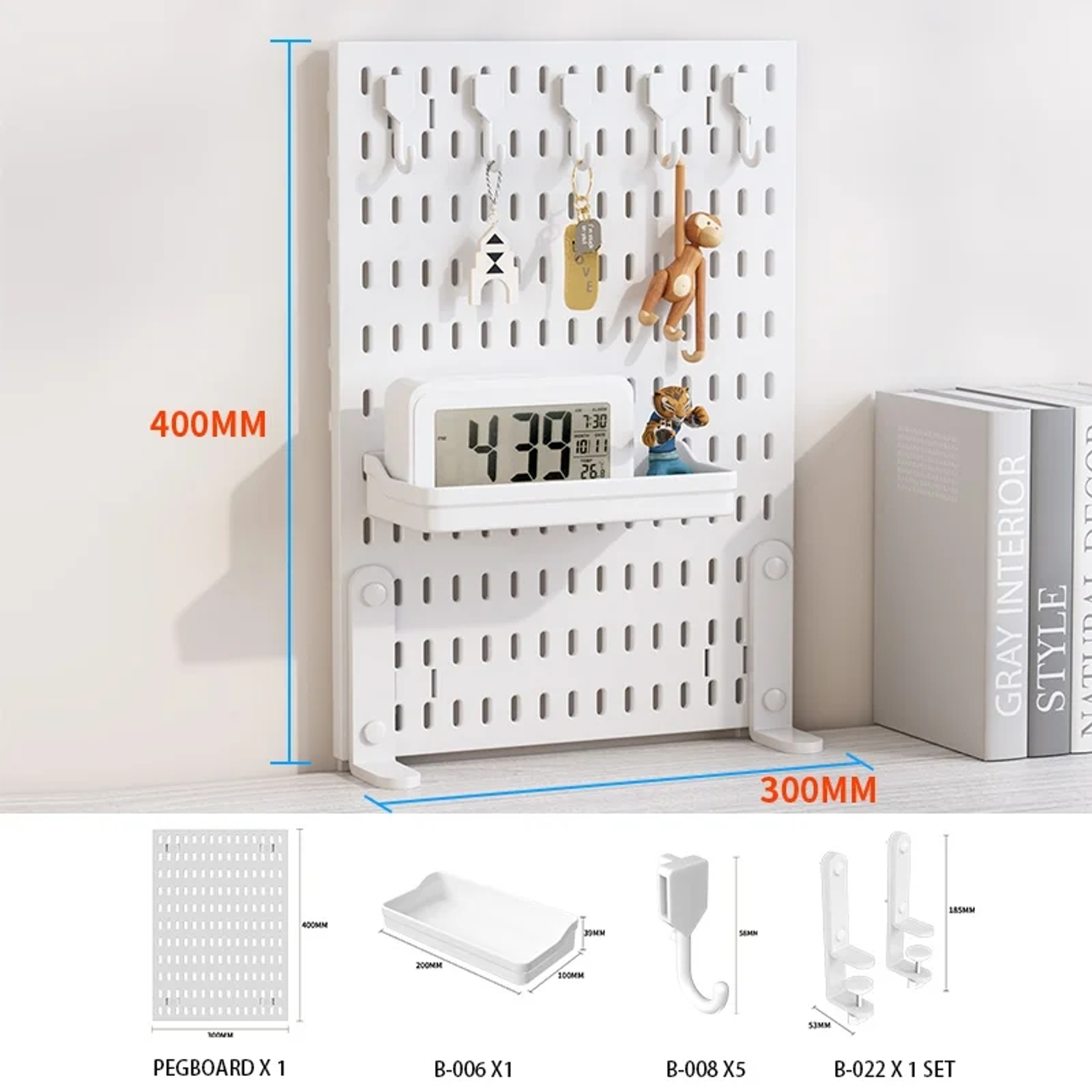 No Drill Clamp On Pegboard Organizer Desktop Storage Rack for Office and Home – view 16