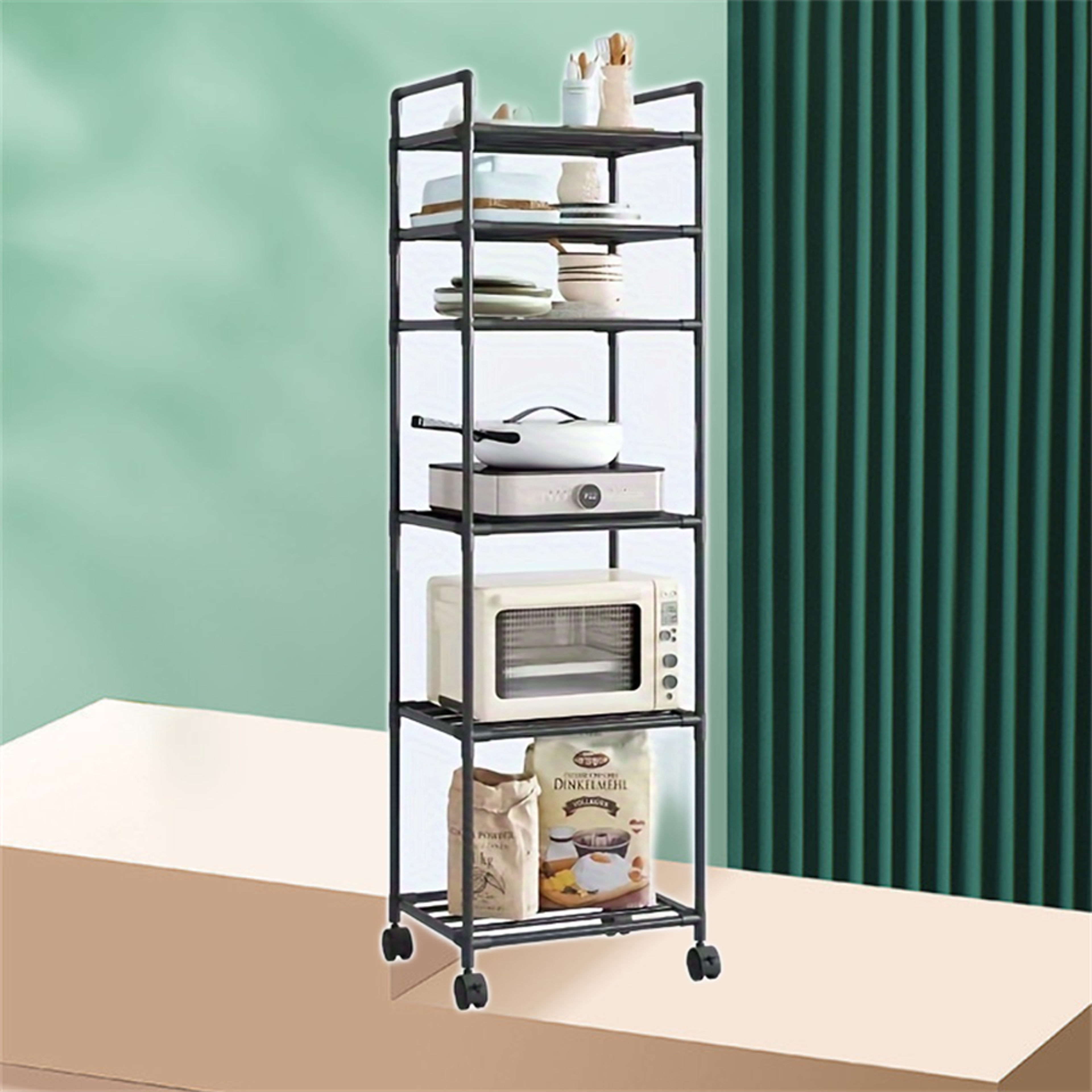 Multi Layer Kitchen Storage Rack Microwave Oven Stand And Pot Organizer 5