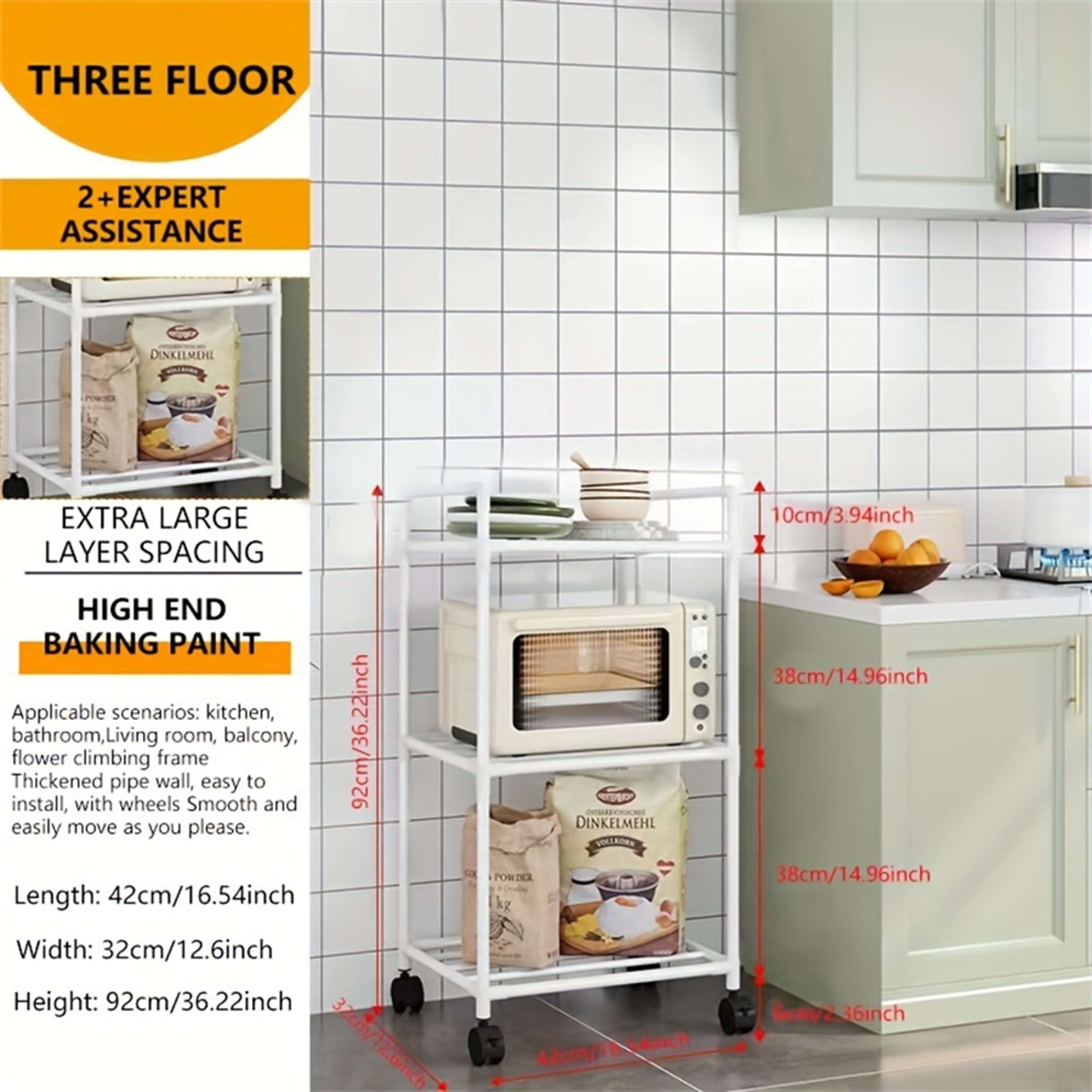 Multi Layer Kitchen Storage Rack Microwave Oven Stand And Pot Organizer 8